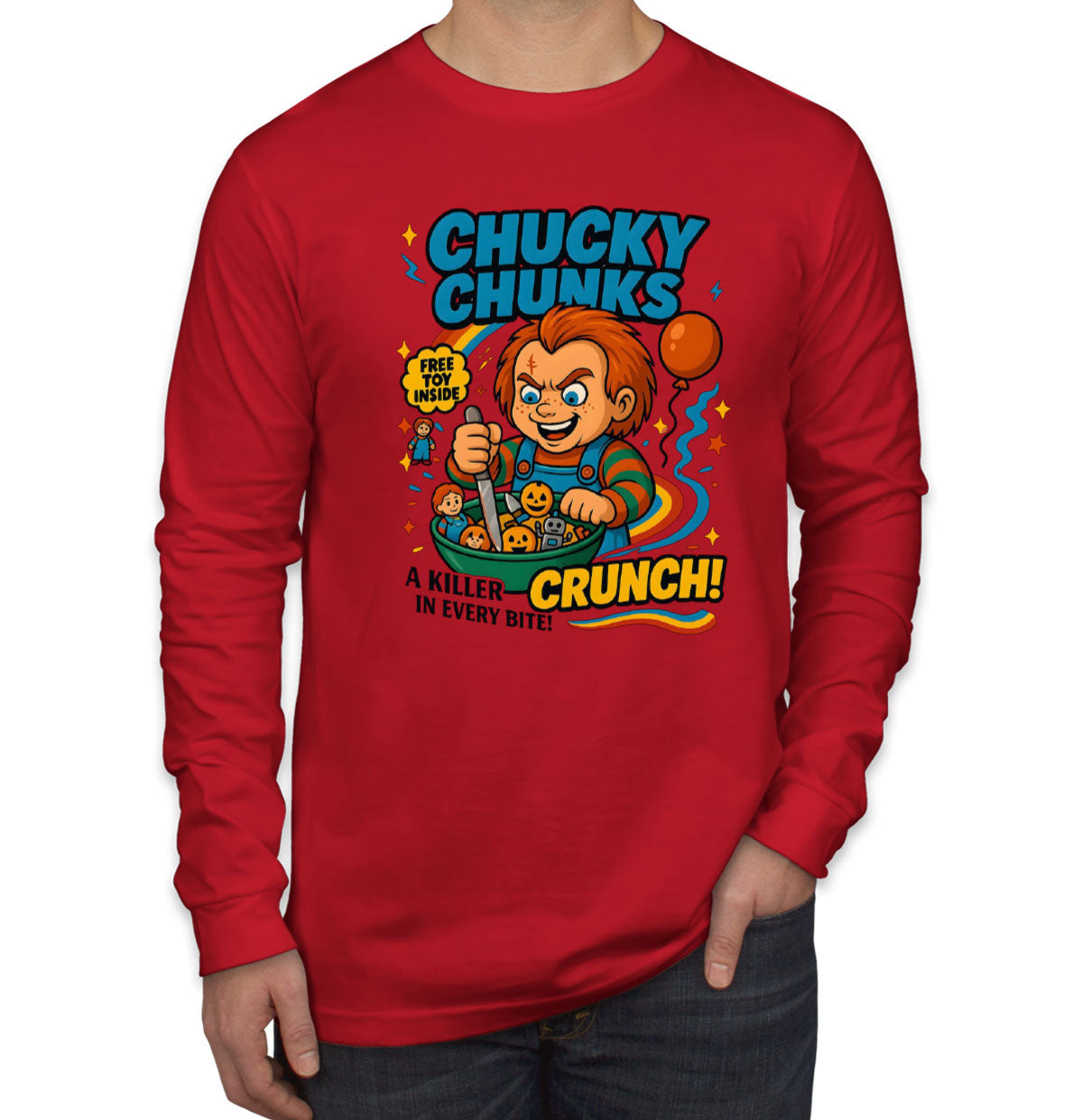 Chucky Chuncks Halloween Men's Long Sleeve Shirt