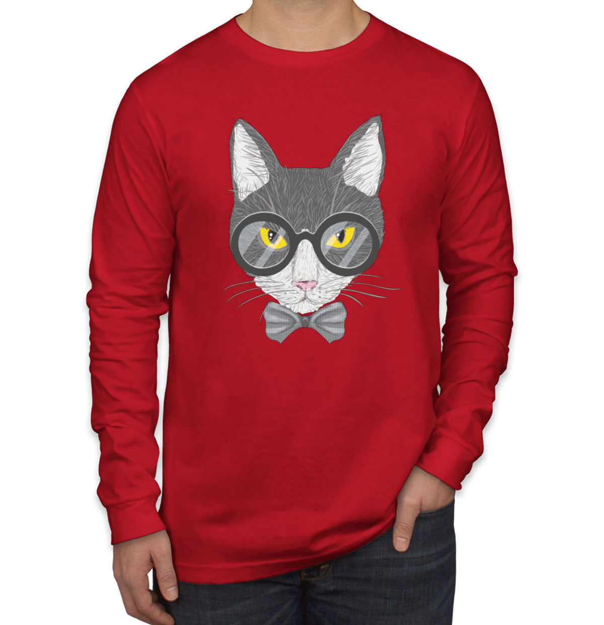 Hipster Cat Long Sleeve Shirt