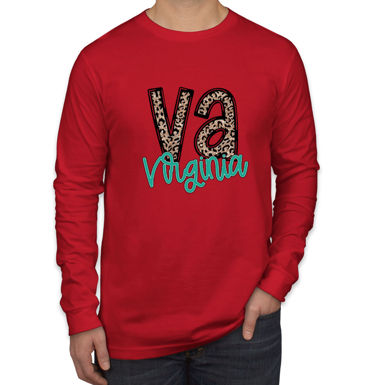 Virginia State Abbreviation Men's Long Sleeve Shirt