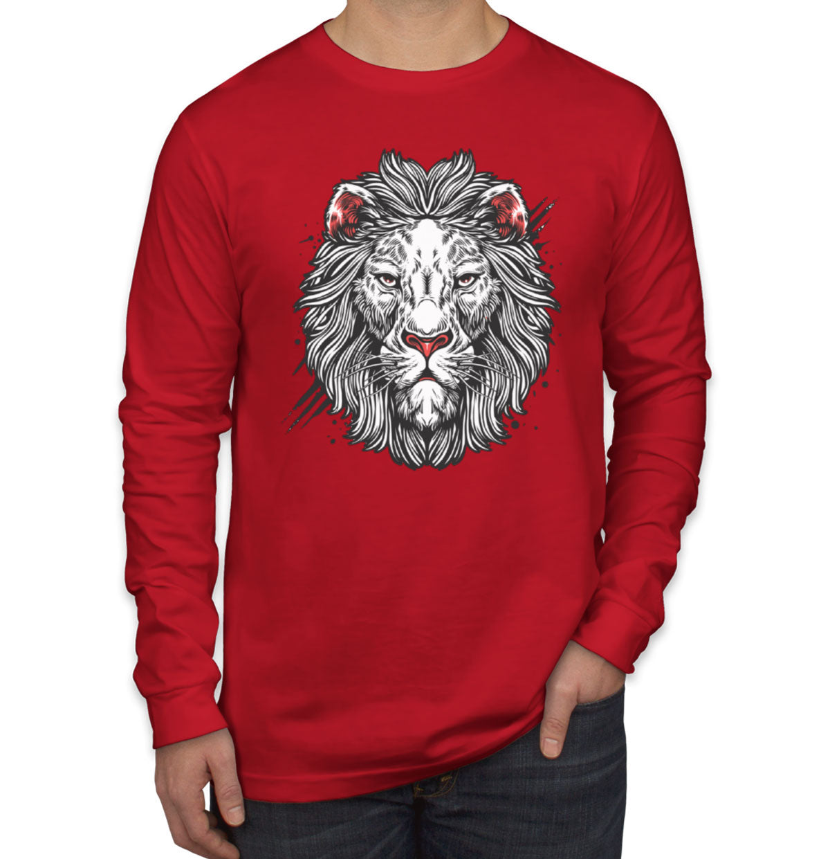 White Lion Men's Long Sleeve Shirt