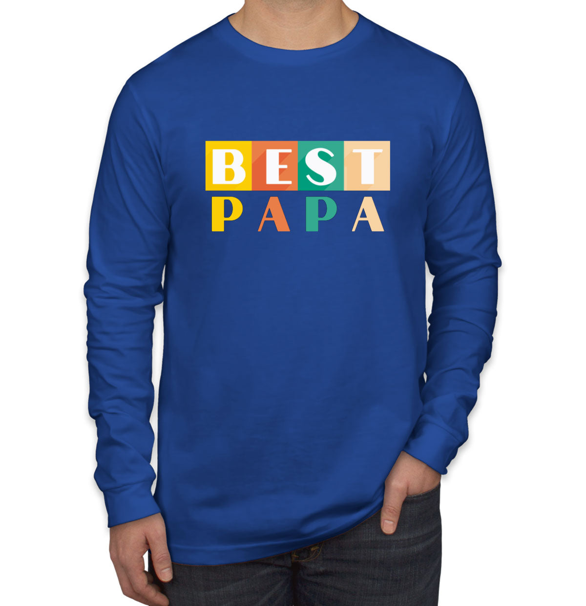 Best Papa Father's Day Men's Long Sleeve Shirt