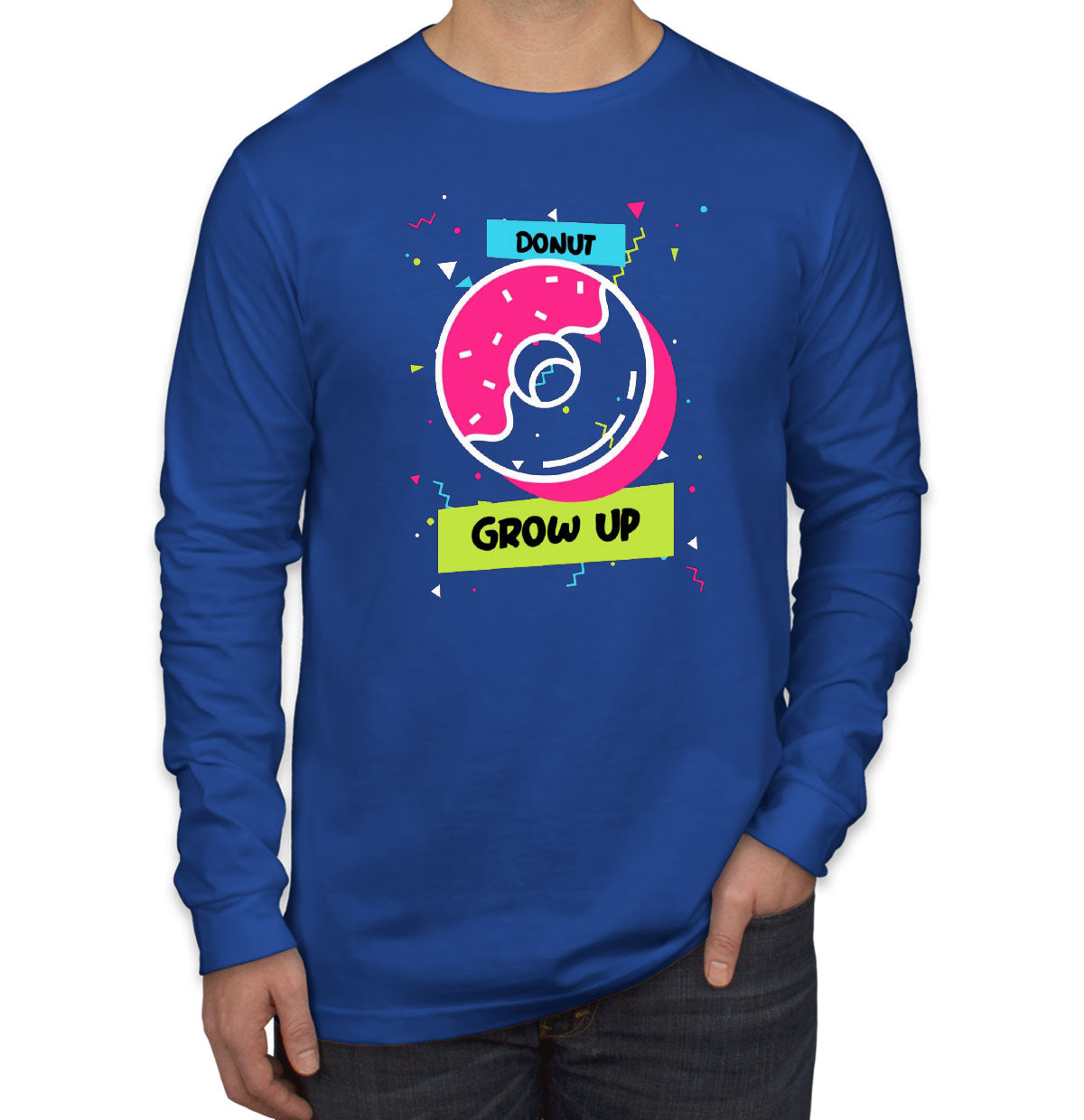 Donut Grow Up Birthday Men's Long Sleeve Shirt