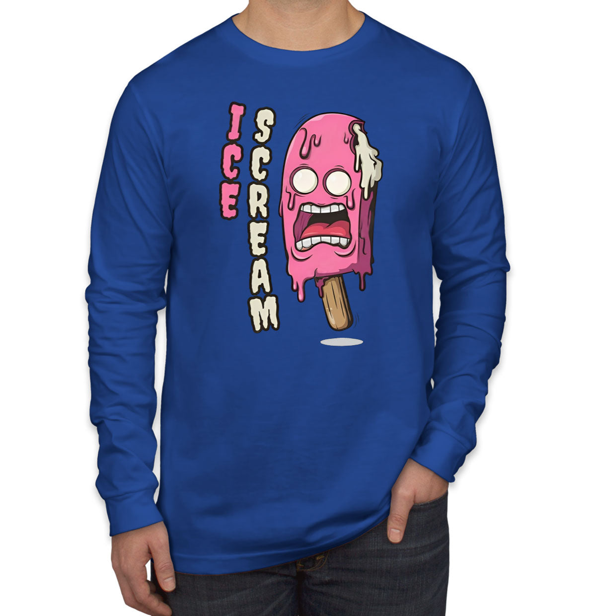 Ice Scream Cartoon Men's Long Sleeve Shirt