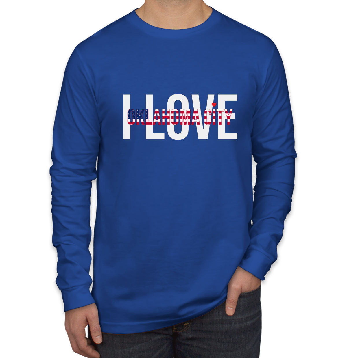 I Love Oklahoma City Men's Long Sleeve Shirt