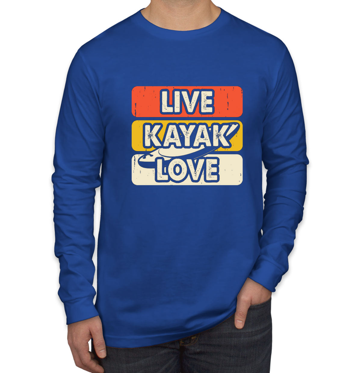 Live Kayak Love Men's Long Sleeve Shirt