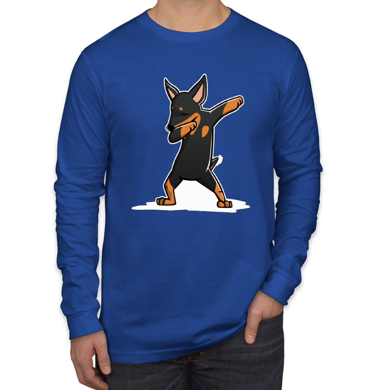 Dabbing Miniature Pinscher Dog Long Sleeve Shirt