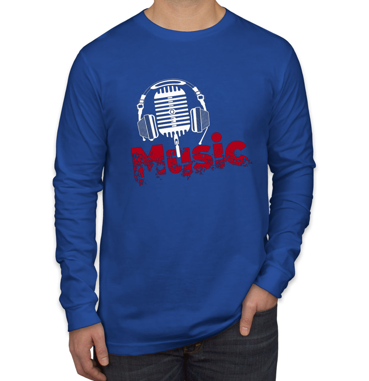 Music And Headphone Men's Long Sleeve Shirt