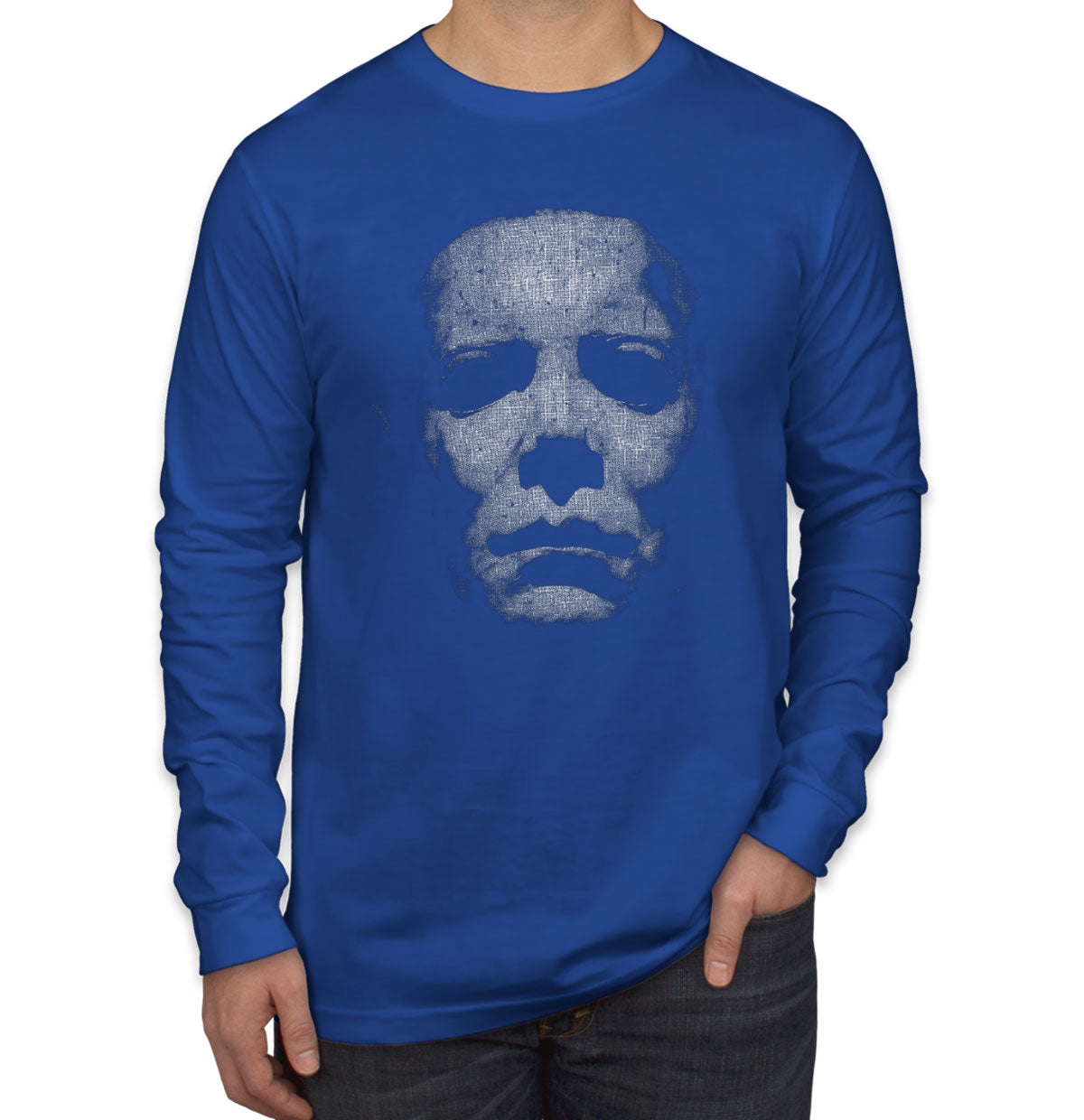 Myers Face Halloween Men's Long Sleeve Shirt