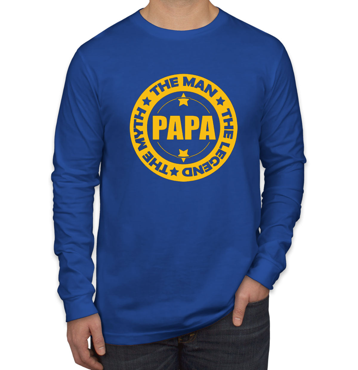 Papa The Myth The Man The Legend  Father's Day Men's Long Sleeve Shirt