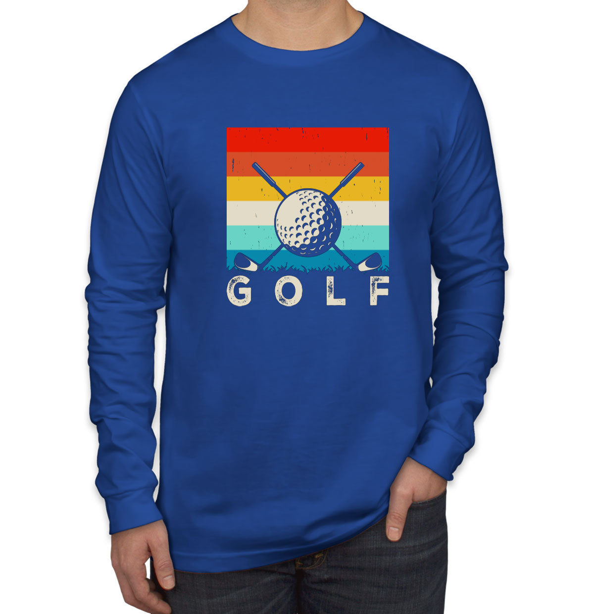 Retro Vintage Golf Men's Long Sleeve Shirt