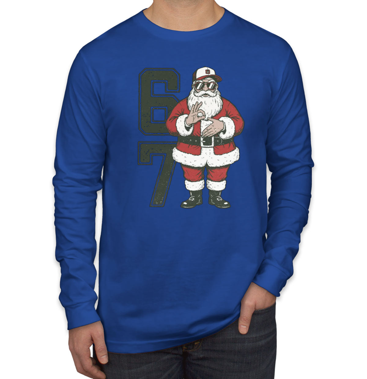 67 Sixty Seven Christmas Santa Men's Long Sleeve Shirt