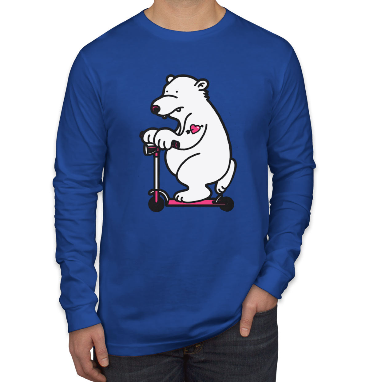 Scooter Bear Men's Long Sleeve Shirt