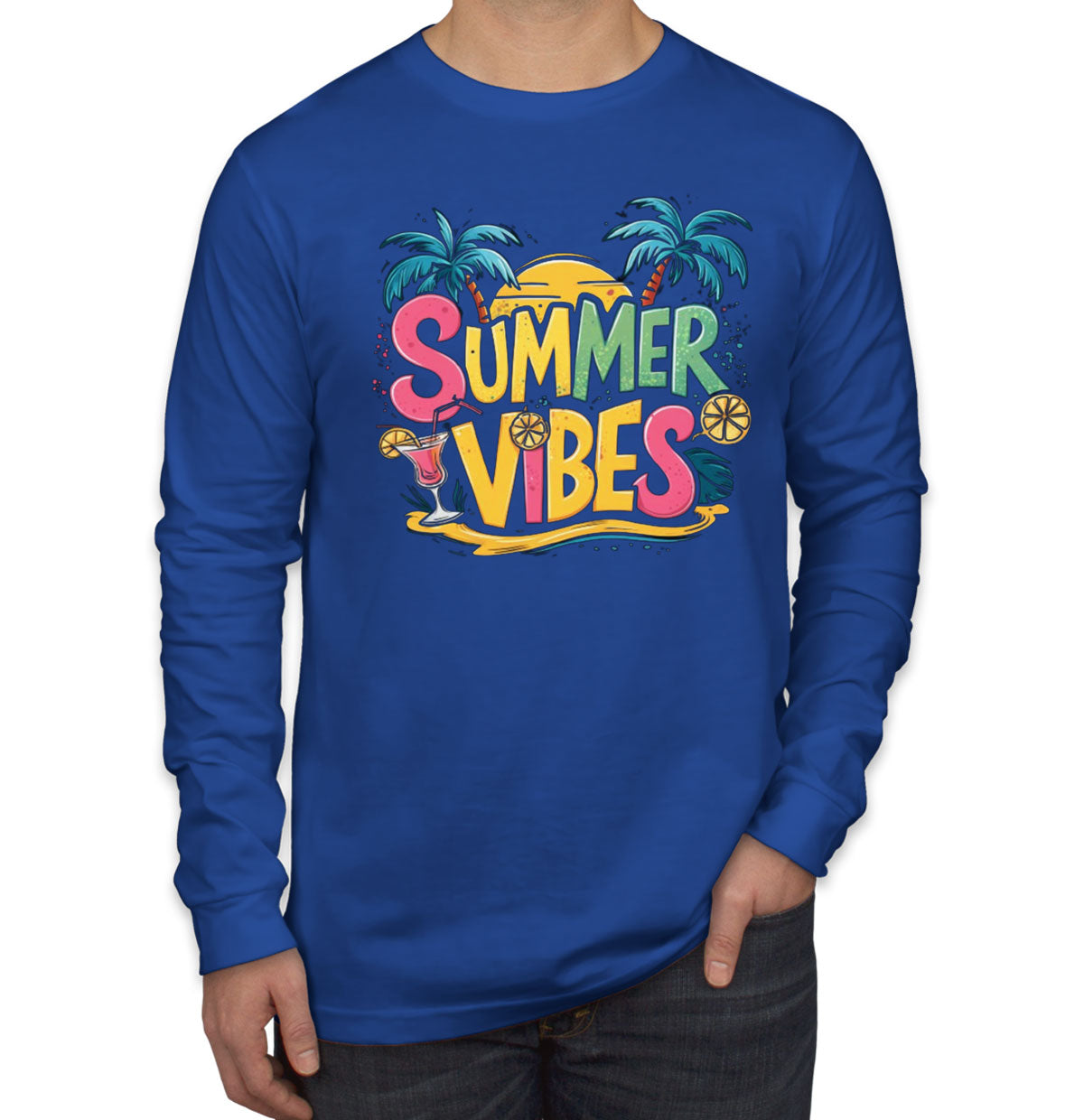 Summer Vibes Men's Long Sleeve Shirt