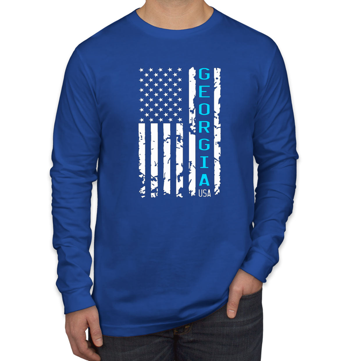 Georgia American Flag Long Sleeve Shirt