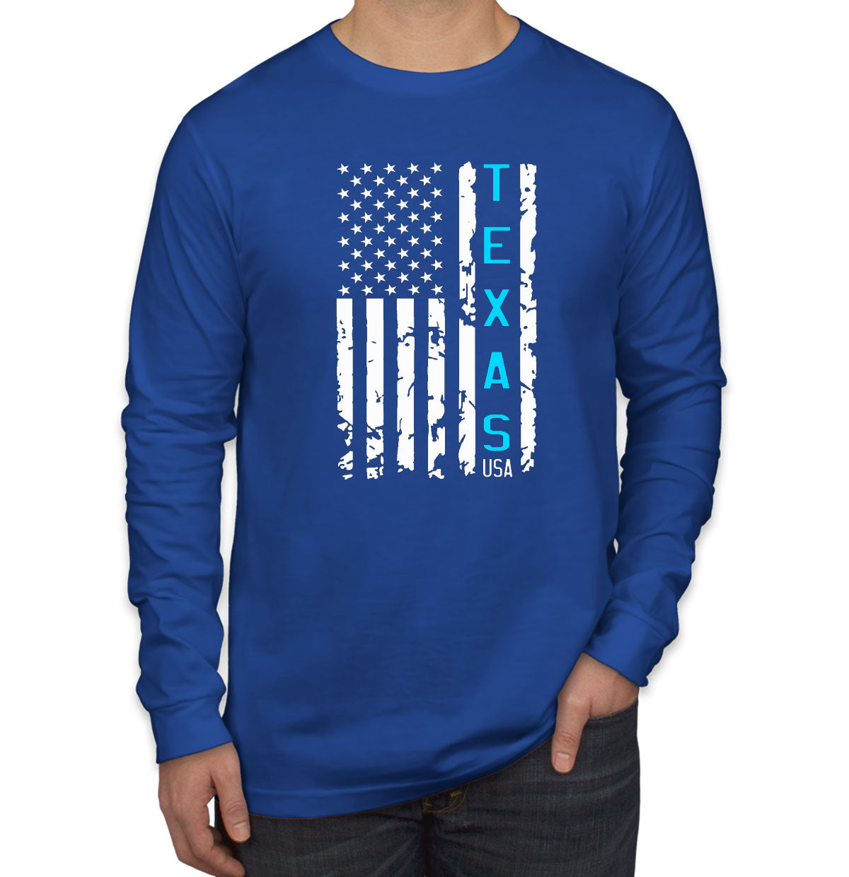 Texas American Flag Long Sleeve Shirt