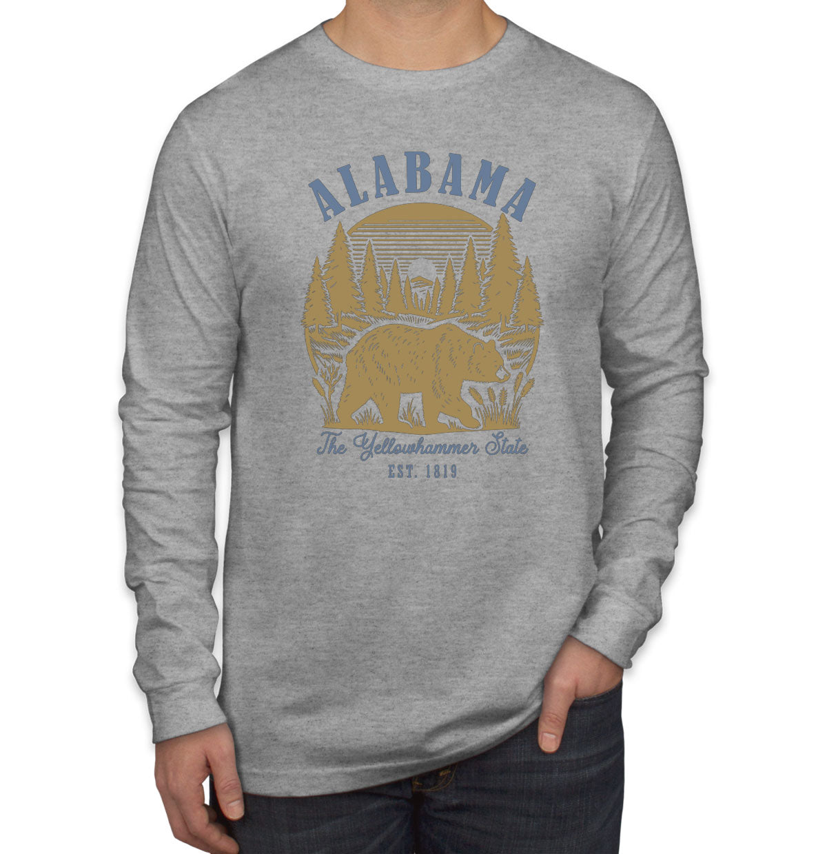 Alabama State Vintage Men's Long Sleeve Shirt