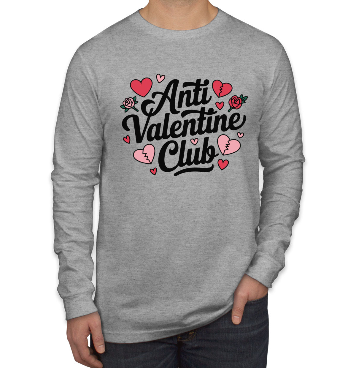 Anti Valentine Club Valentine's Day Men's Long Sleeve Shirt