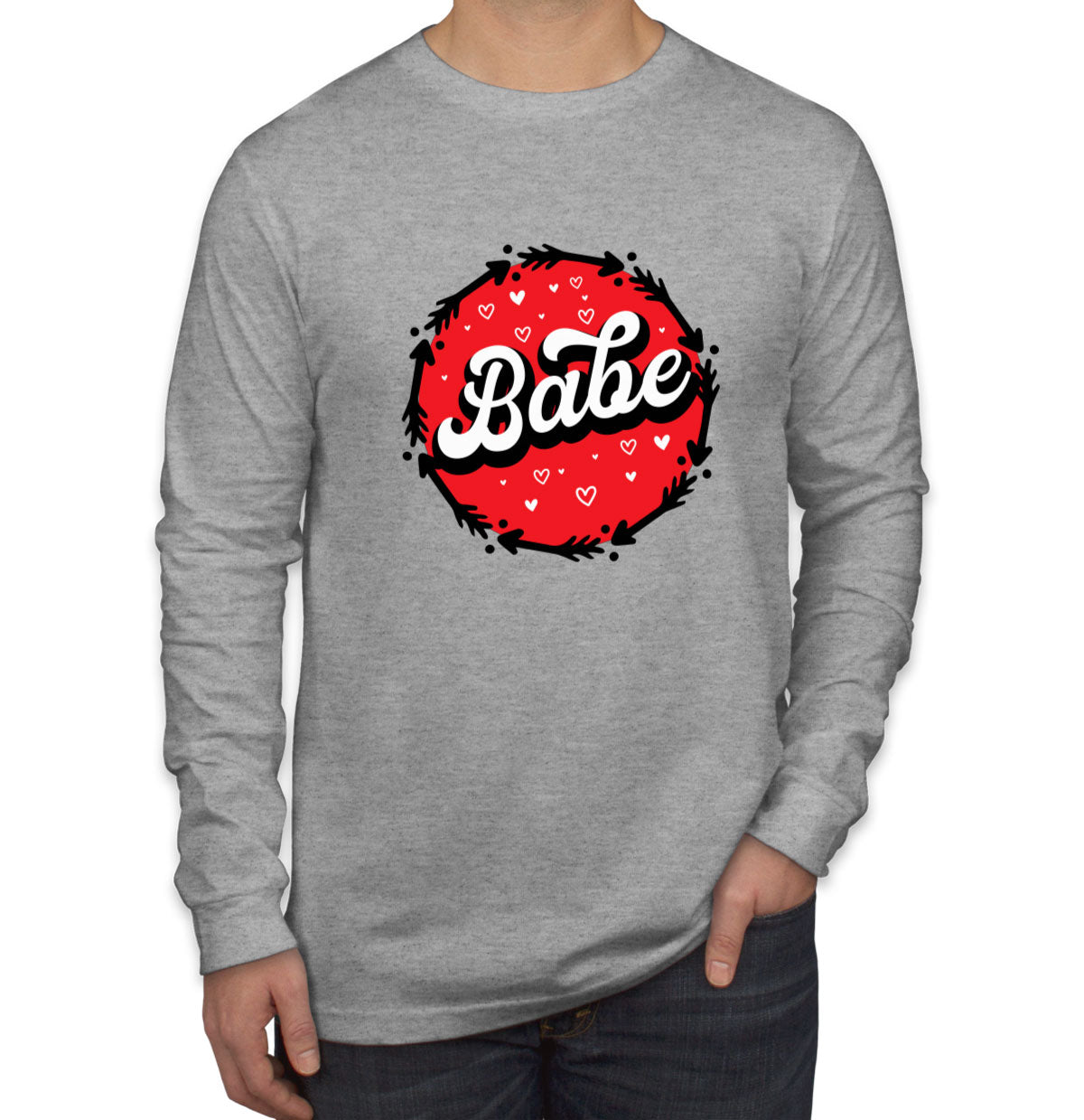 Babe Valentine's Day Men's Long Sleeve Shirt