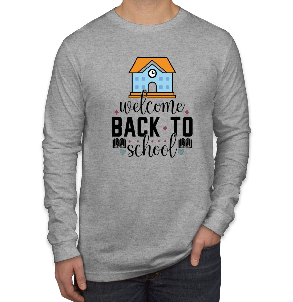 Welcome Back To School Men's Long Sleeve Shirt