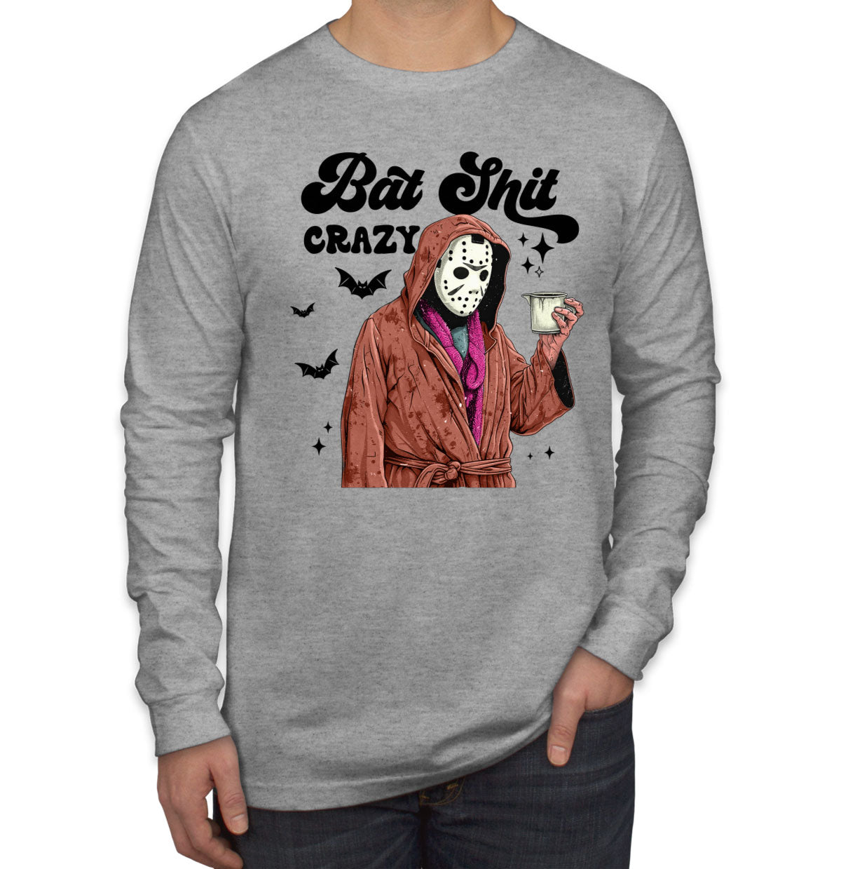 Bat Shit Crazy Jason Halloween Men's Long Sleeve Shirt