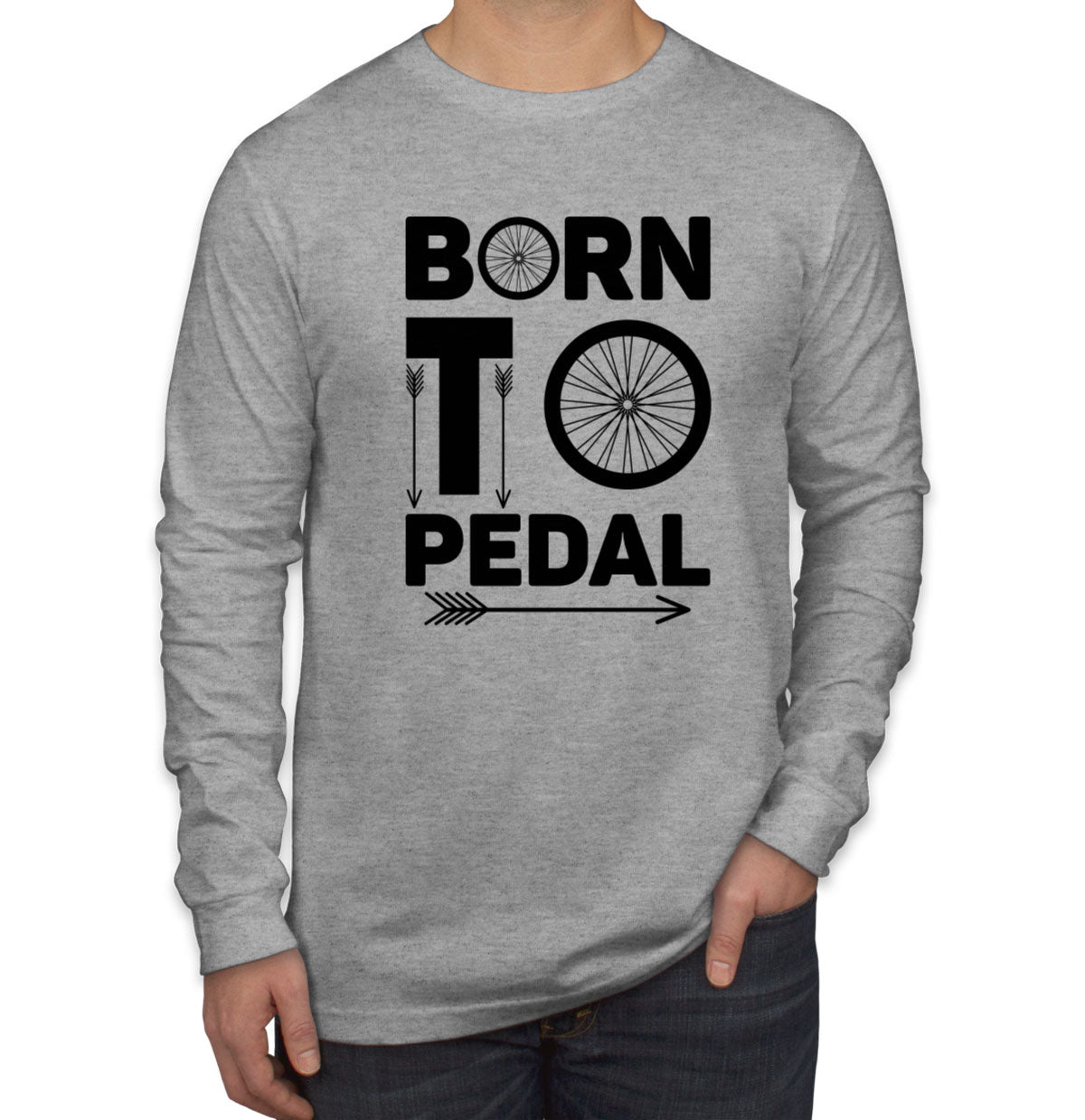 Born To Pedal Bicycle Cycling Men's Long Sleeve Shirt