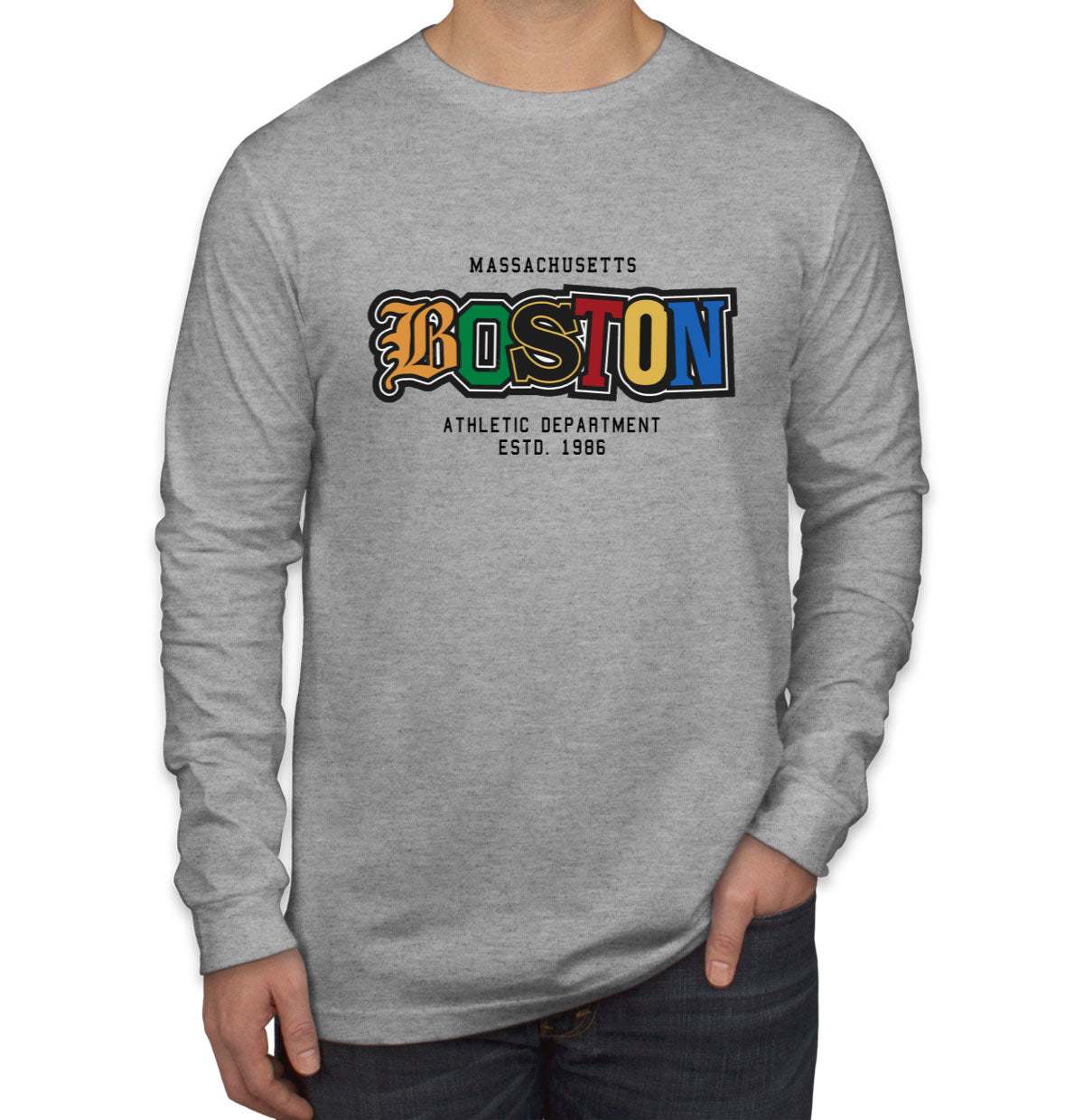 Boston Massachusetts Men's Long Sleeve Shirt