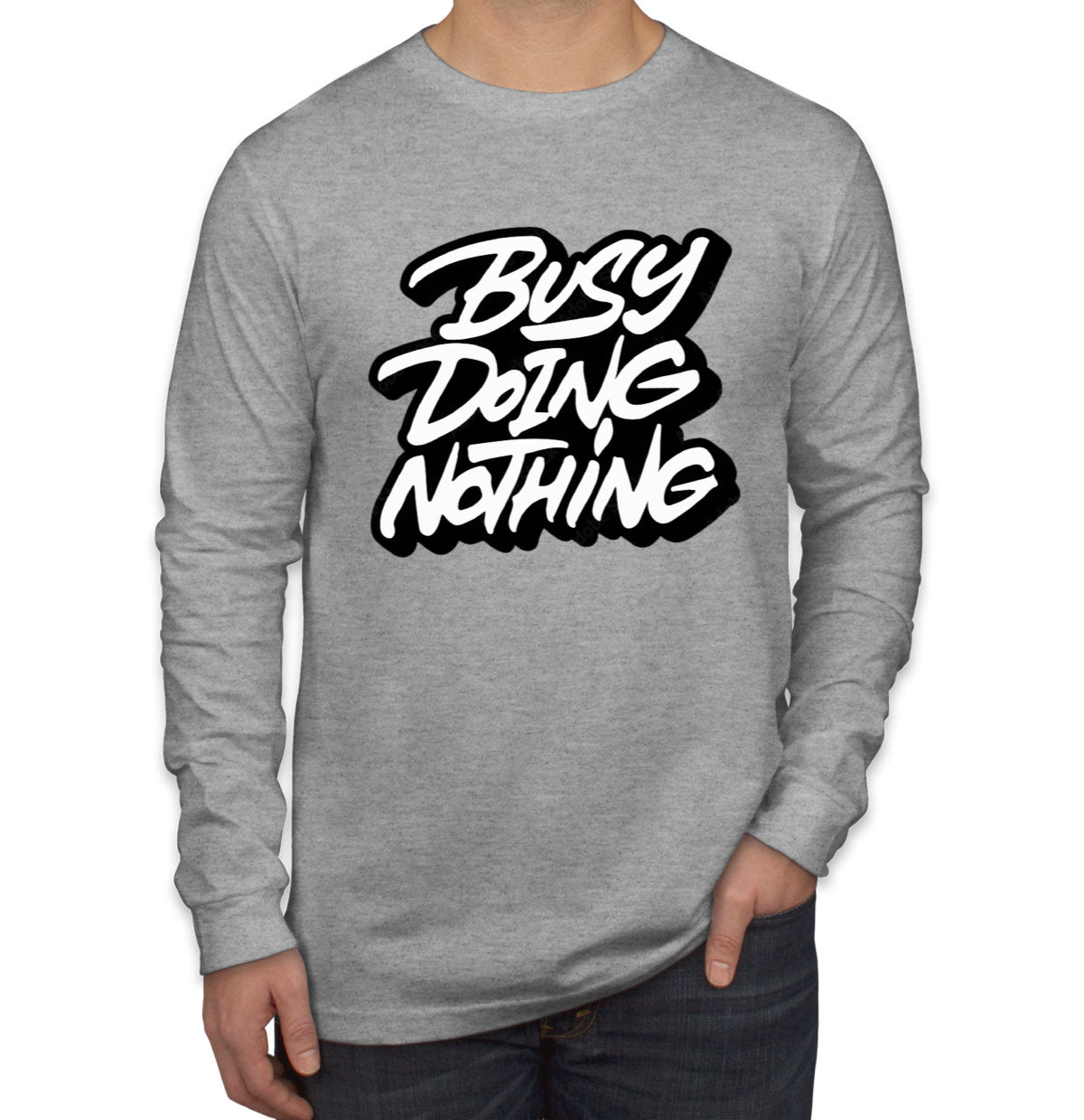 Busy Doing Nothing Men's Long Sleeve Shirt