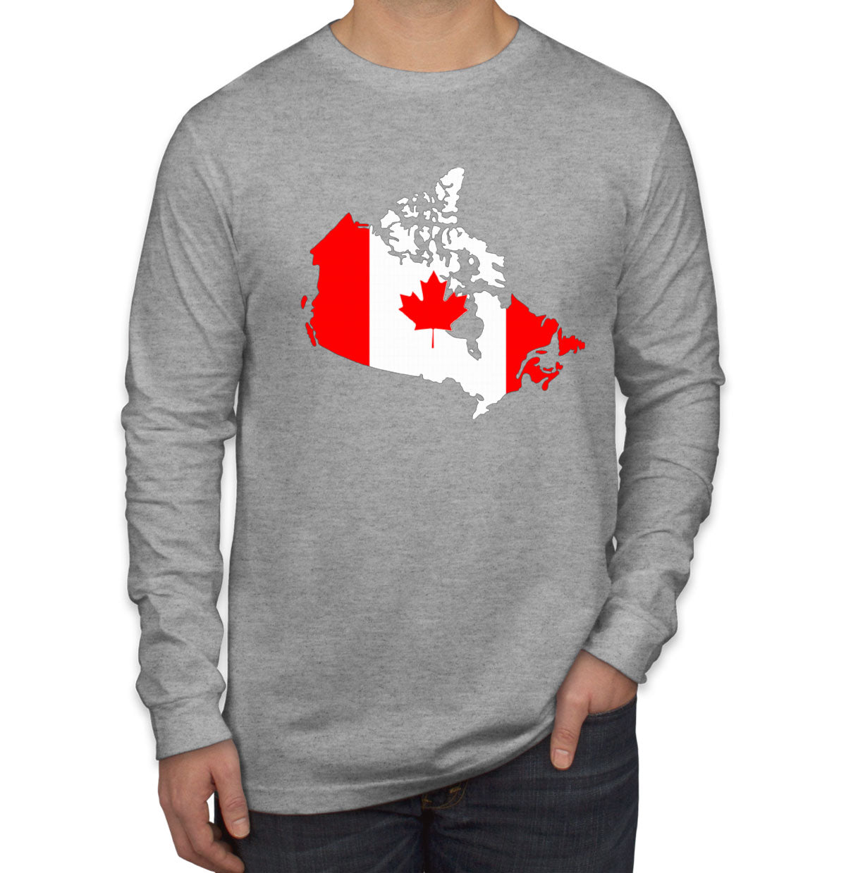 Canada Map Canada Flag Men's Long Sleeve Shirt