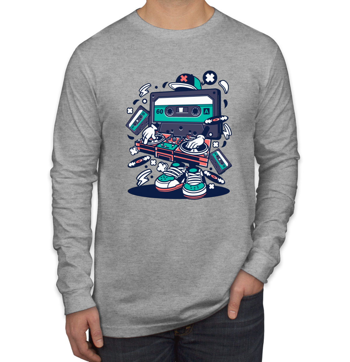 Cassette Disc Jockey Men's Long Sleeve Shirt