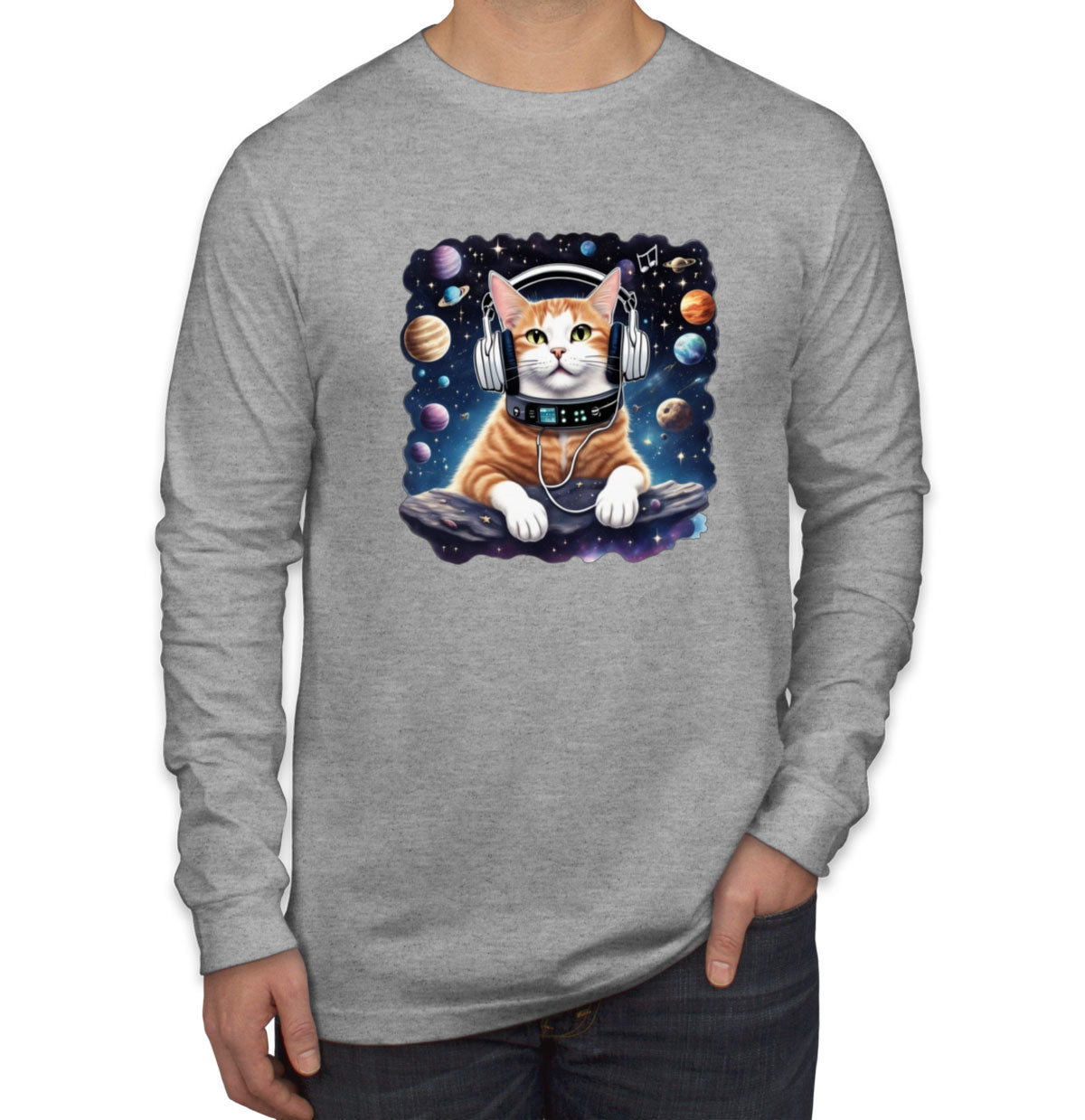 Cat In Space Men's Long Sleeve Shirt