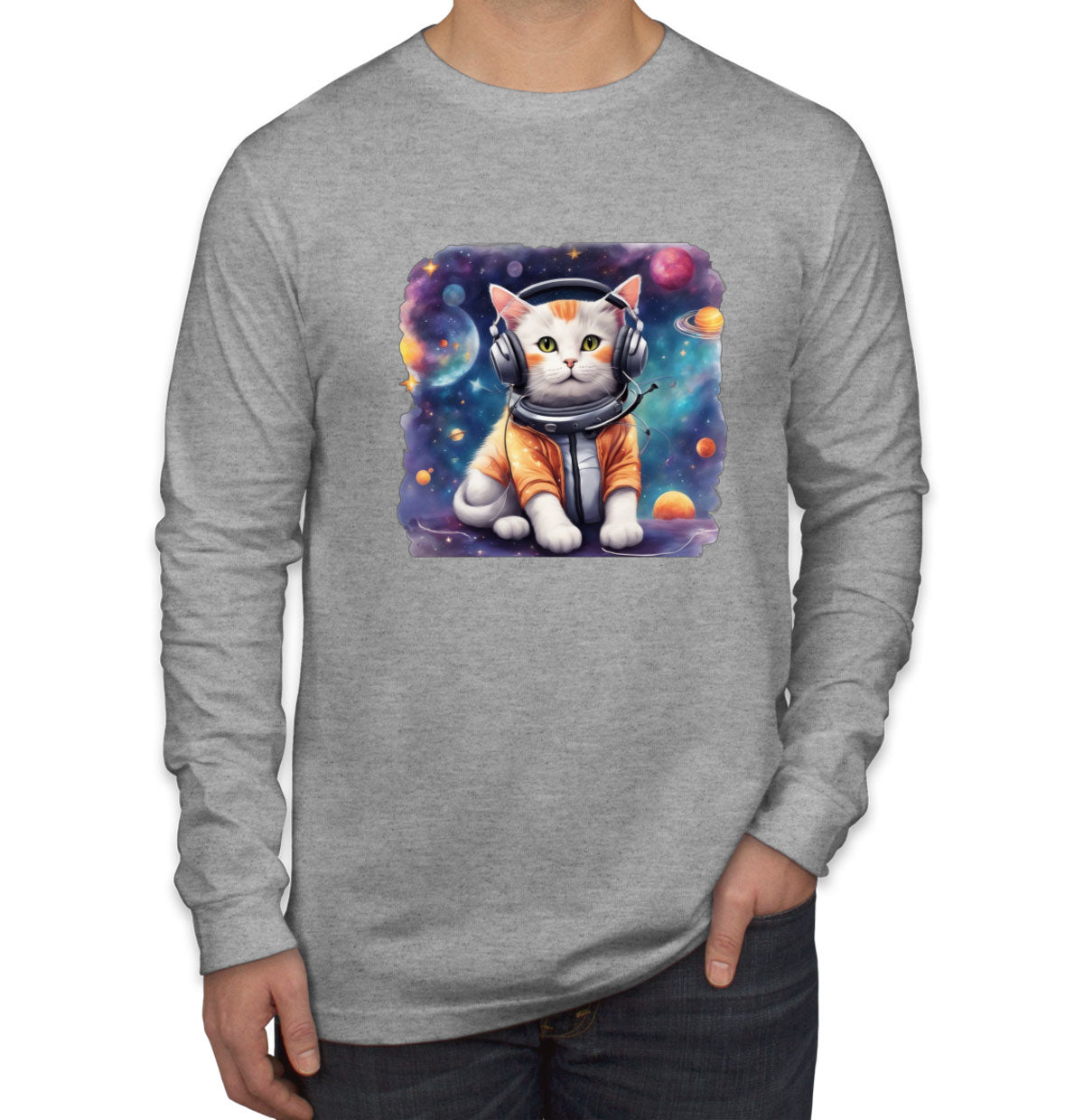 Cat In Space Men's Long Sleeve Shirt