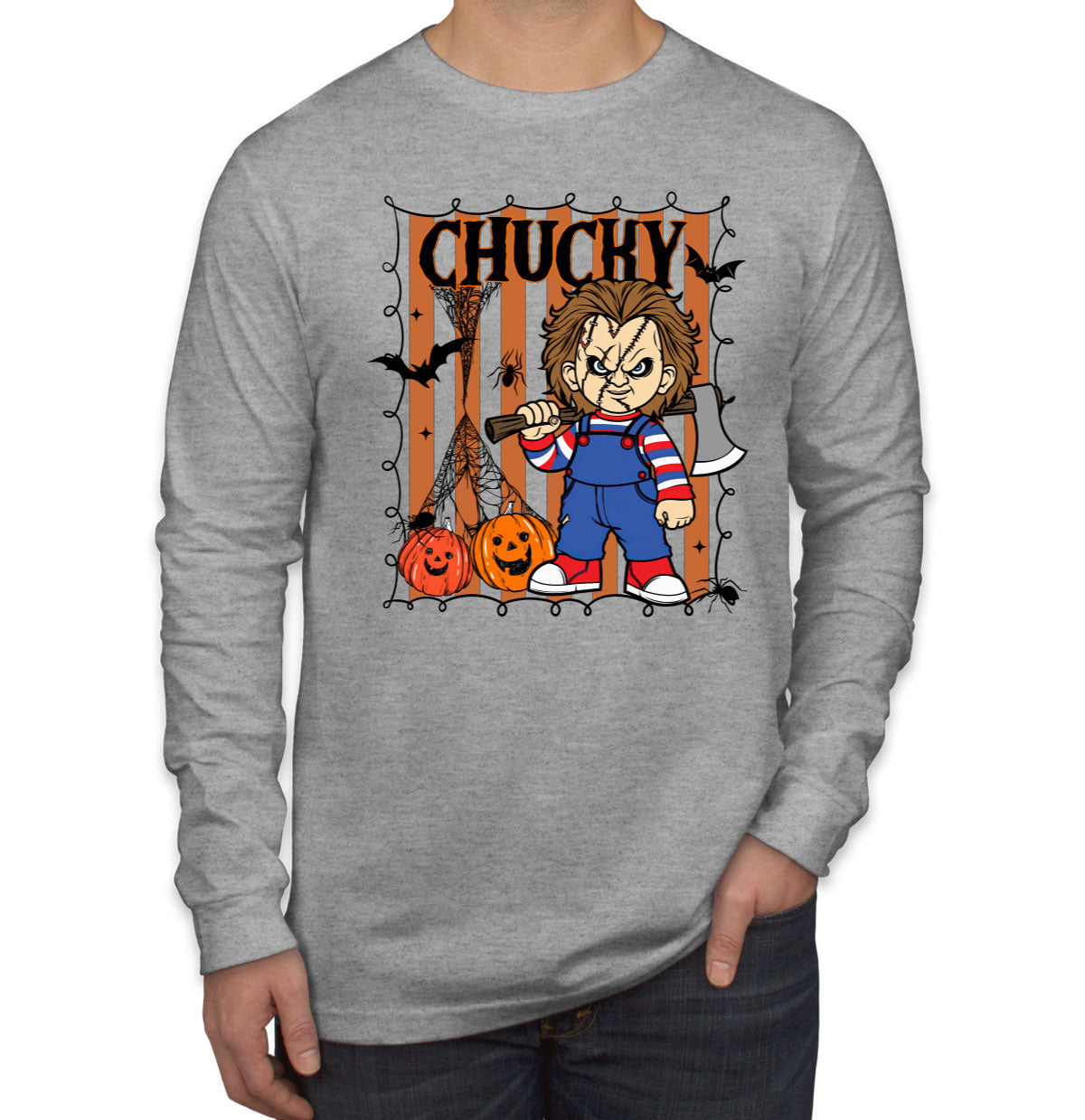 Chucky Horror Movie Character Halloween Men's Long Sleeve Shirt