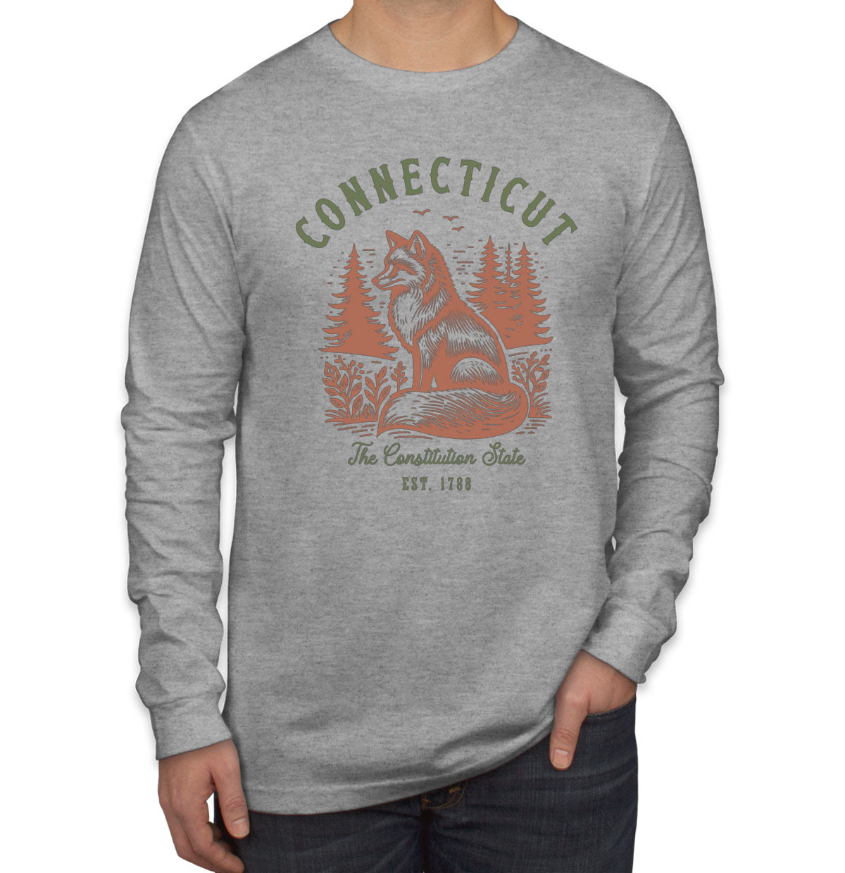 Connecticut State Vintage Men's Long Sleeve Shirt