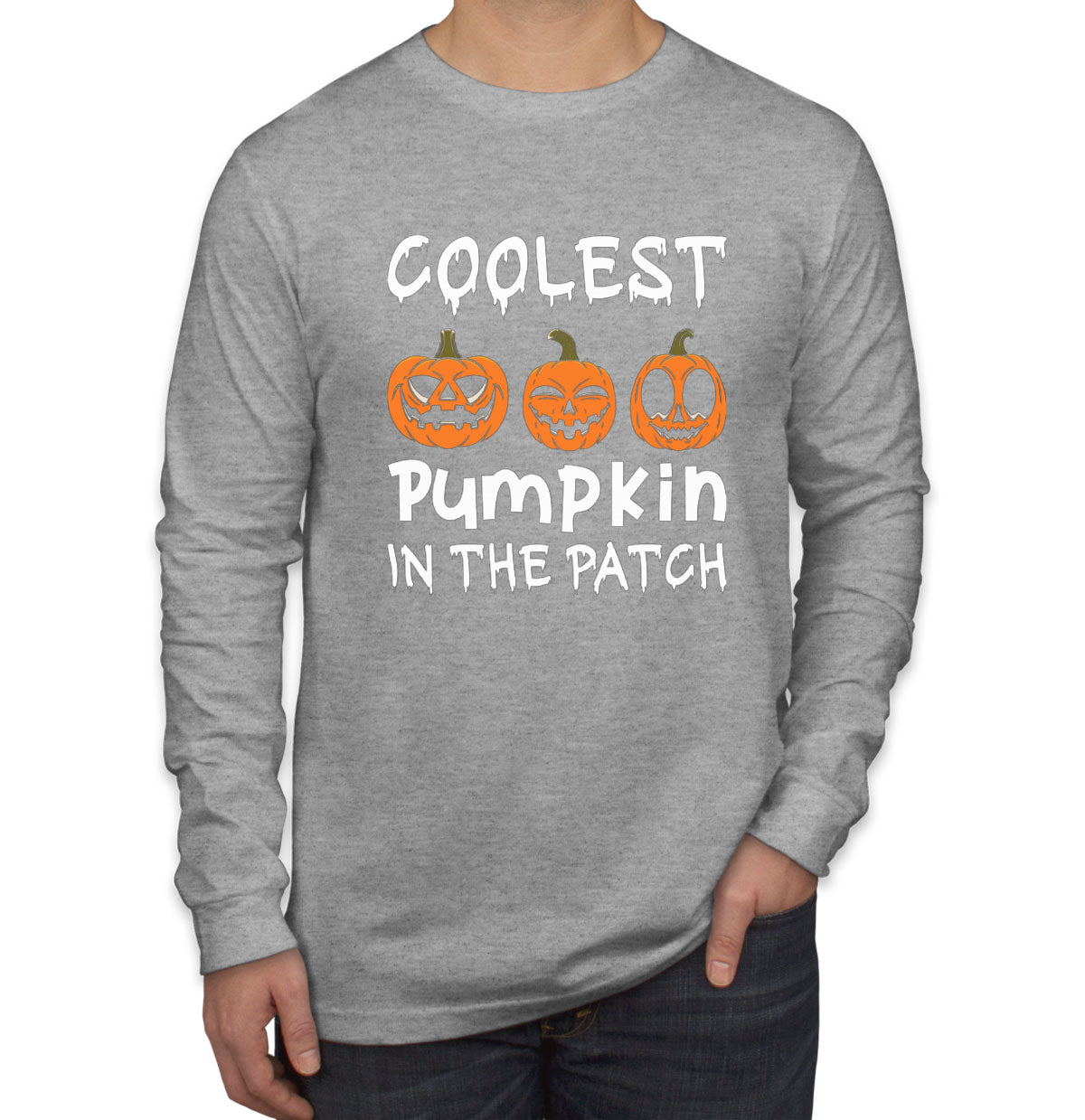 Coolest Pumpkin In The Pitch Halloween Men's Long Sleeve Shirt