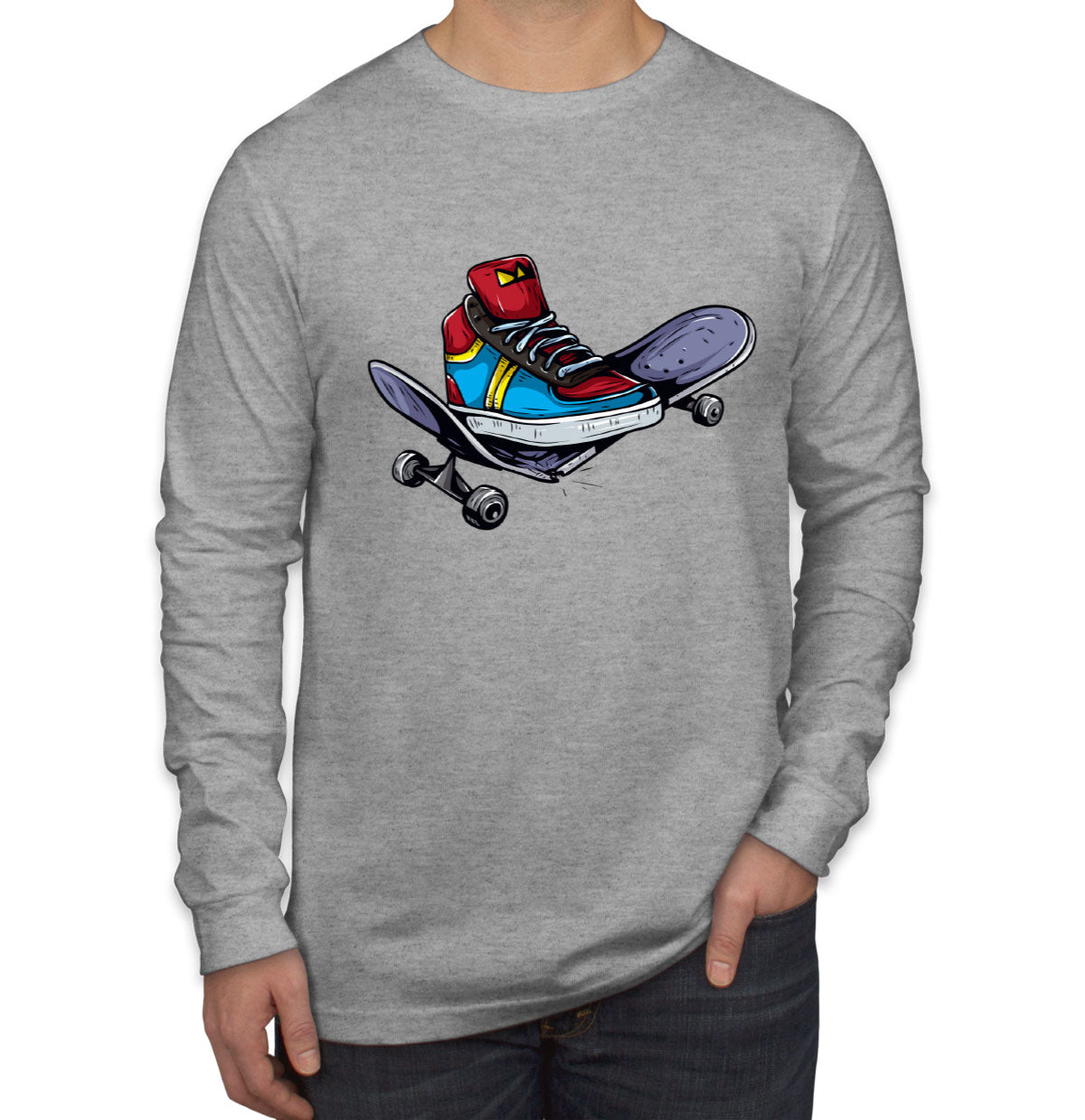 Sneaker Skateboard Men's Long Sleeve Shirt