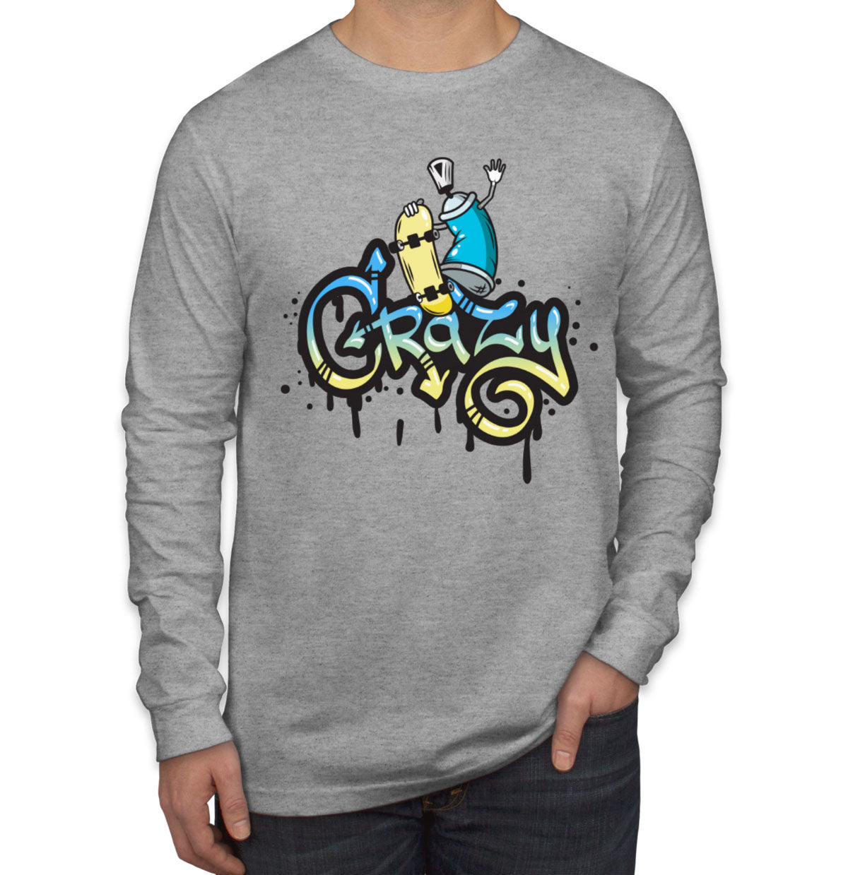 Crazy Skateboard Men's Long Sleeve Shirt