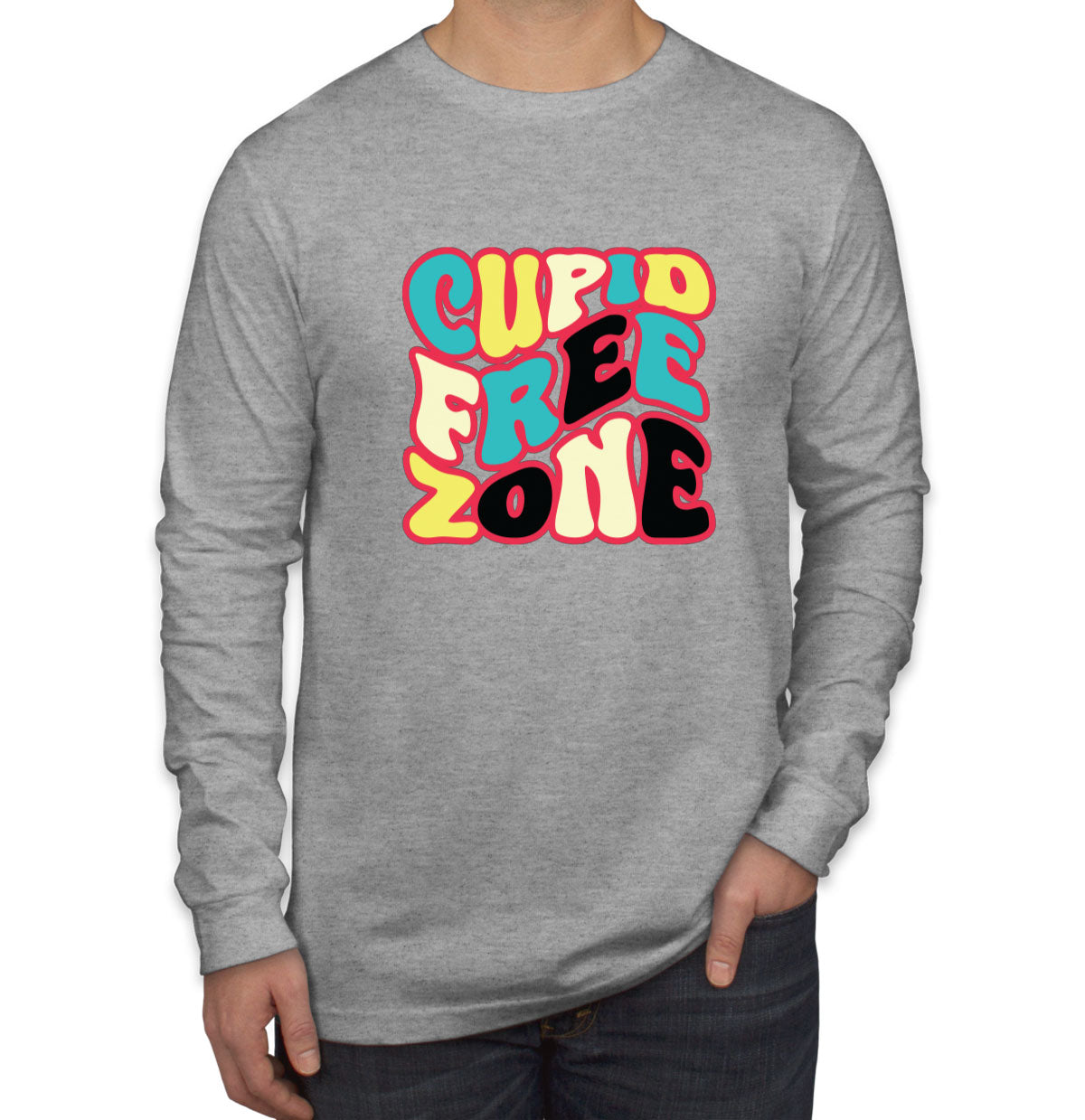 Cupid Free Zone Men's Long Sleeve Shirt