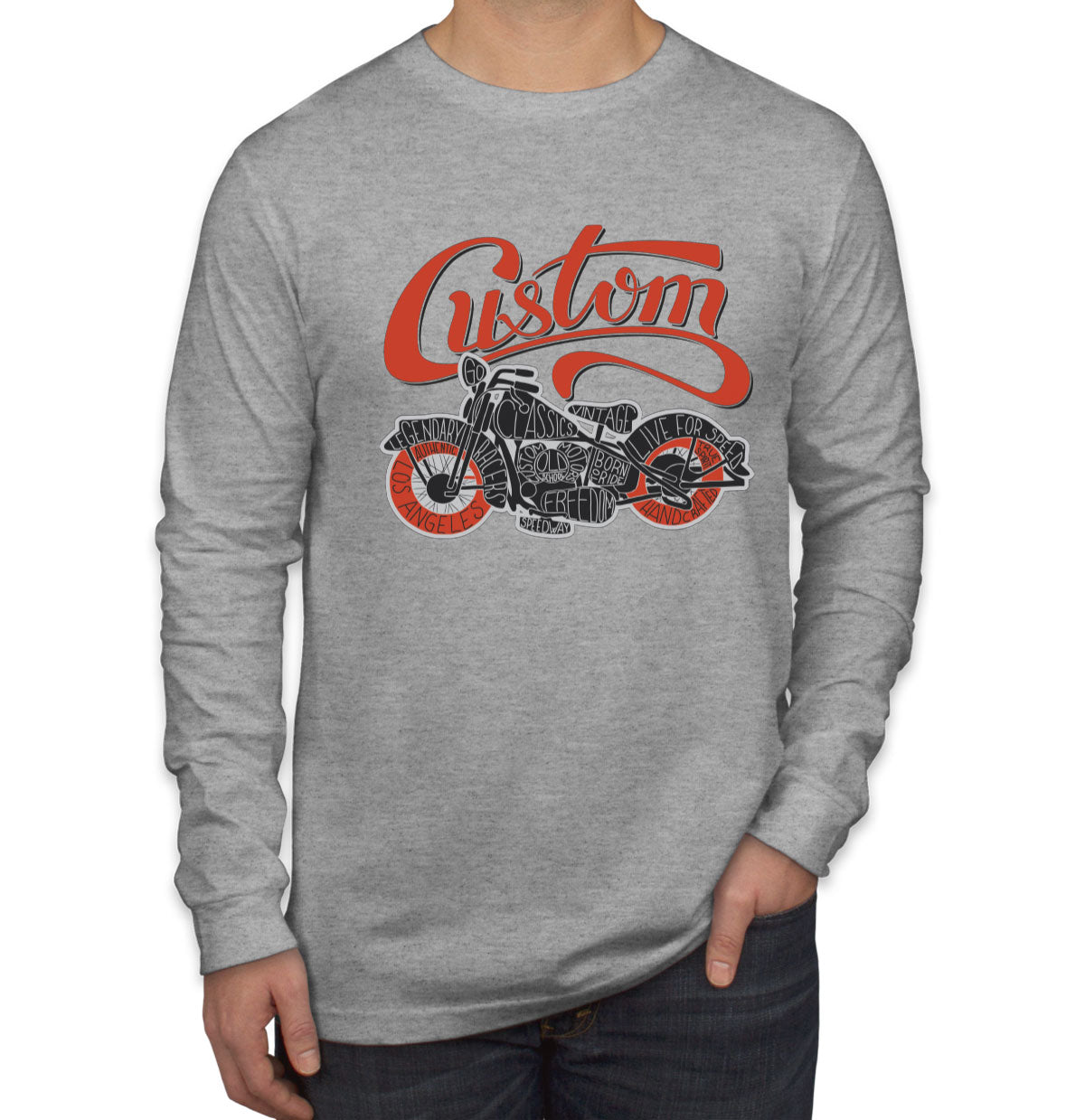 Custom Motorcycle Men's Long Sleeve Shirt