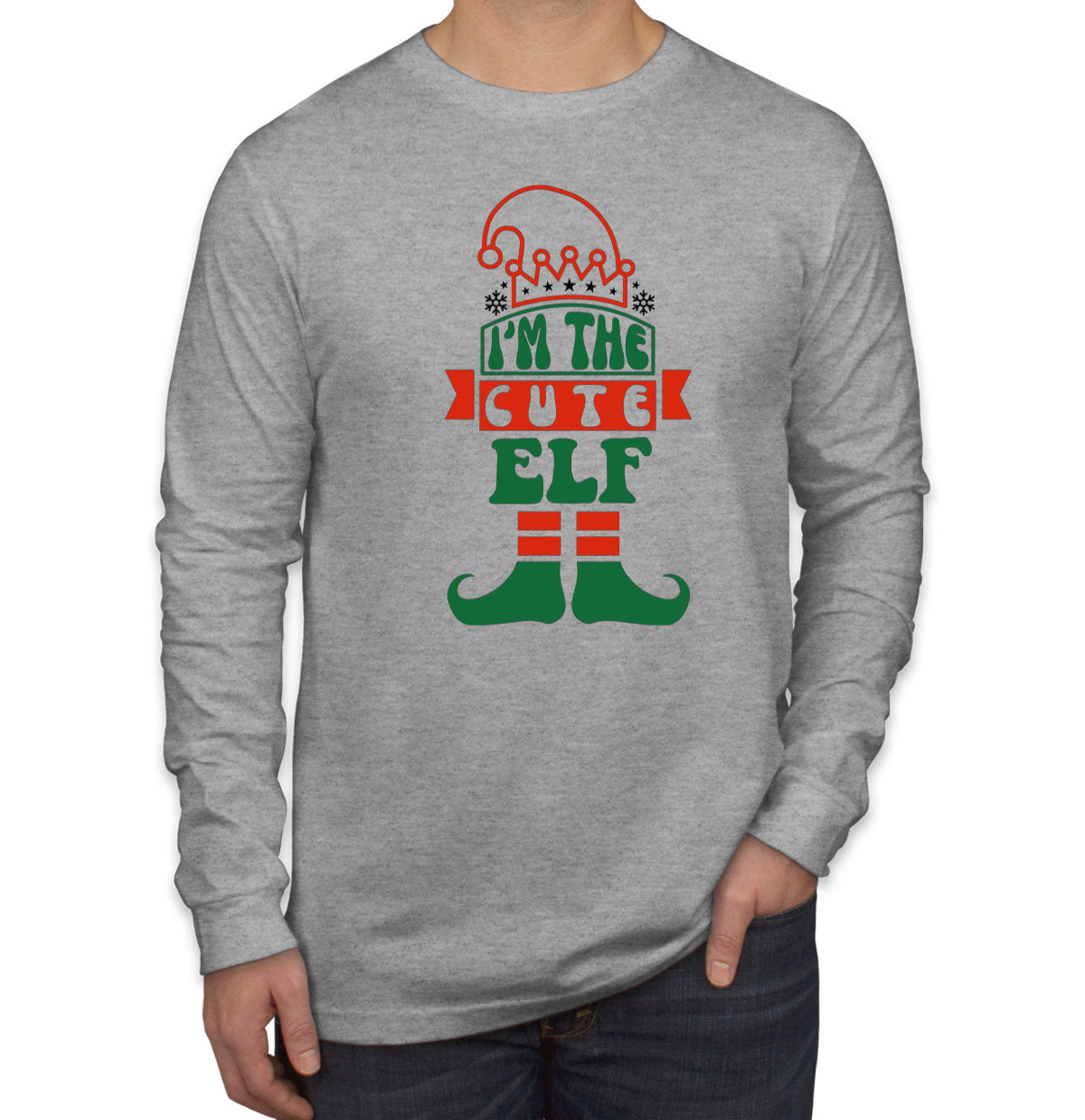 I'm The Cute Elf Christmas Men's Long Sleeve Shirt