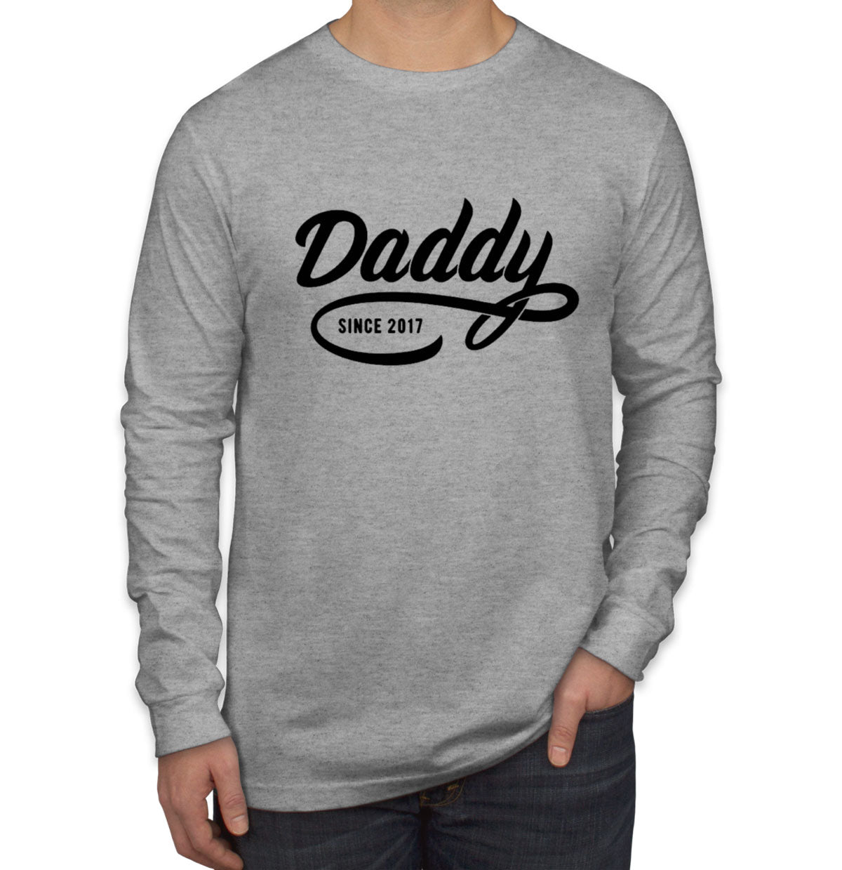 Daddy Since [Custom Year] Personalized Father's Day Men's Long Sleeve Shirt