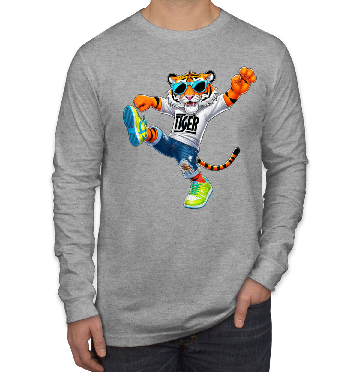 Dancing Tiger Men's Long Sleeve Shirt