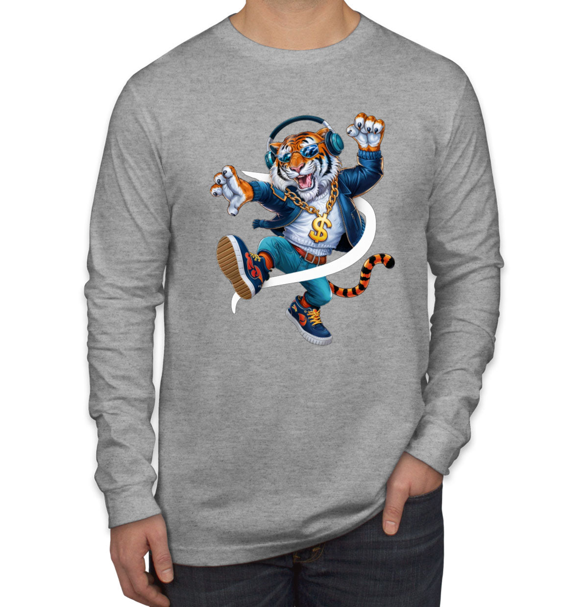 Dancing Tiger Men's Long Sleeve Shirt