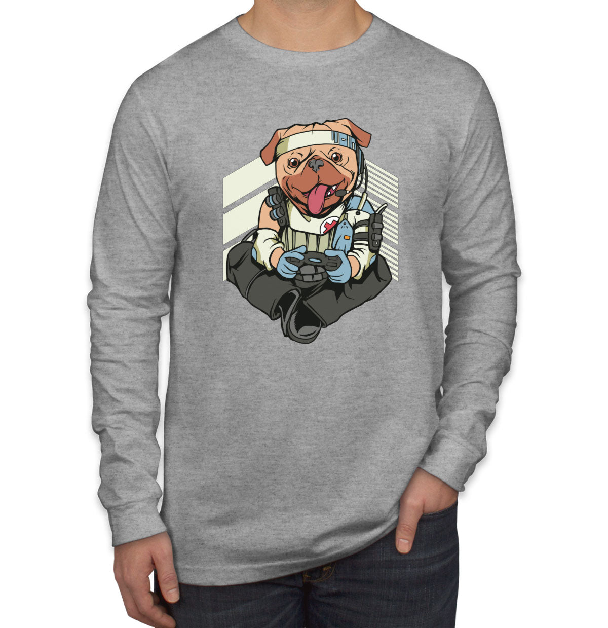 Gamer Dog Men's Long Sleeve Shirt