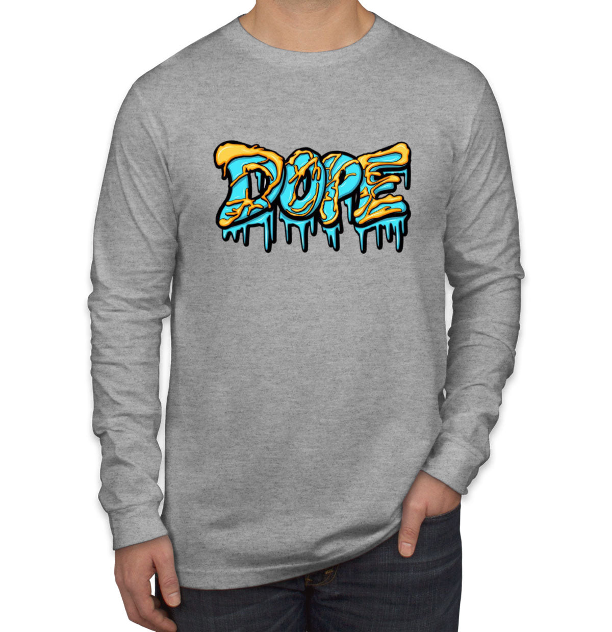 Dope Dripping Typography Men's Long Sleeve Shirt