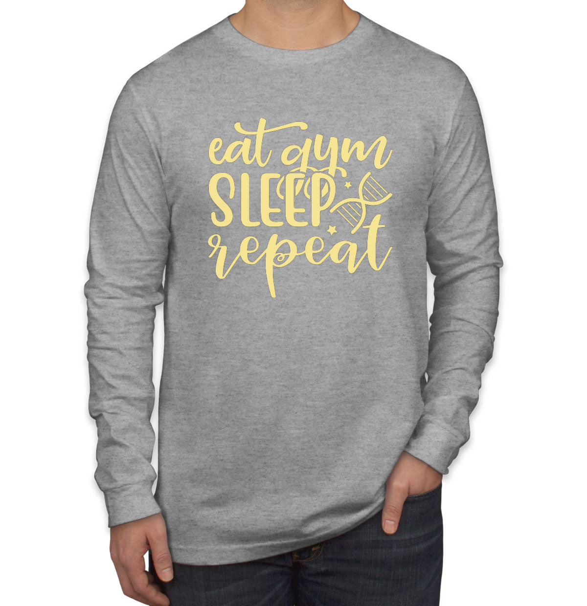 Eat Gym Sleep Repeat Men's Long Sleeve Shirt