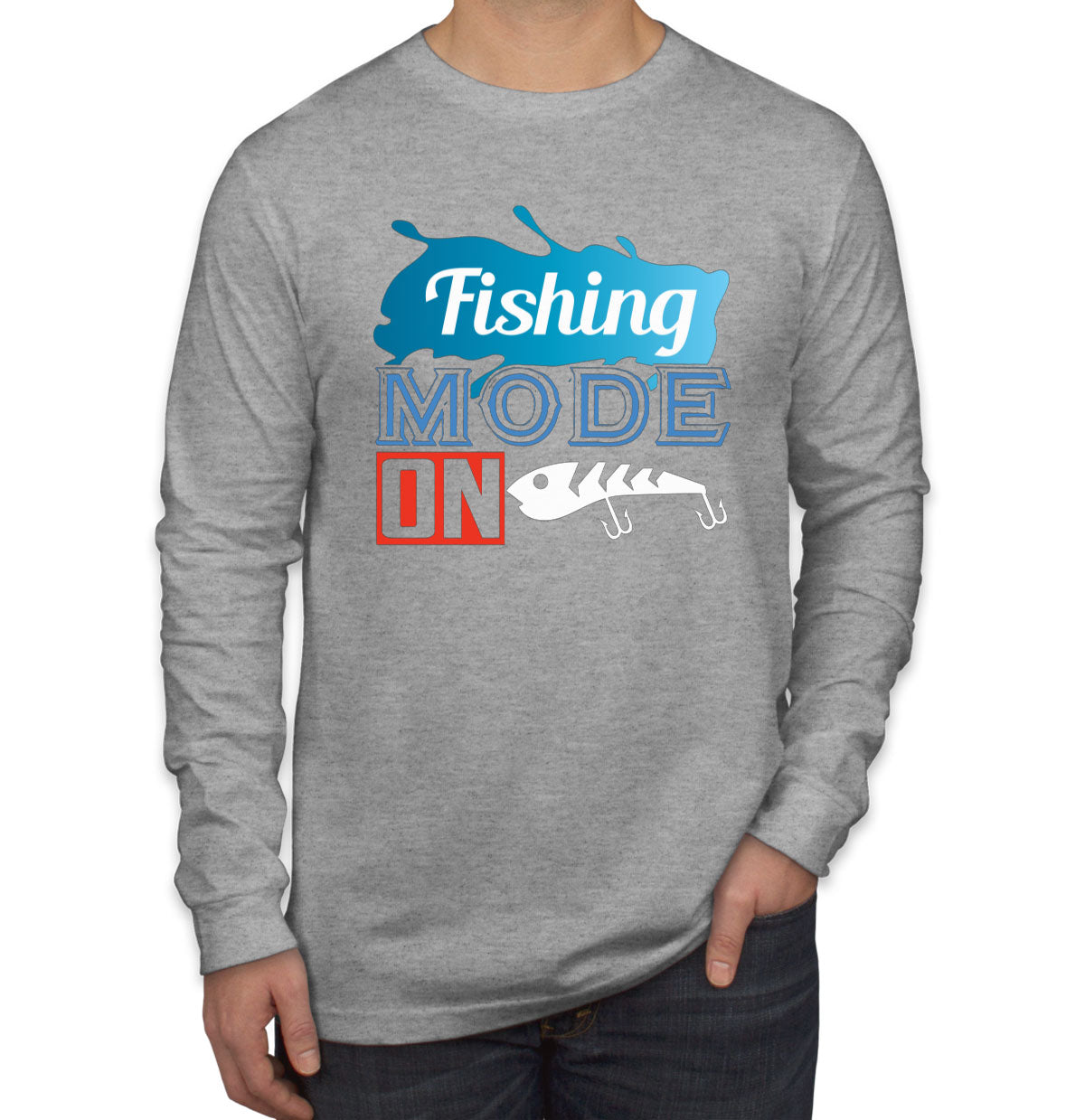 Fishing Mode On Men's Long Sleeve Shirt