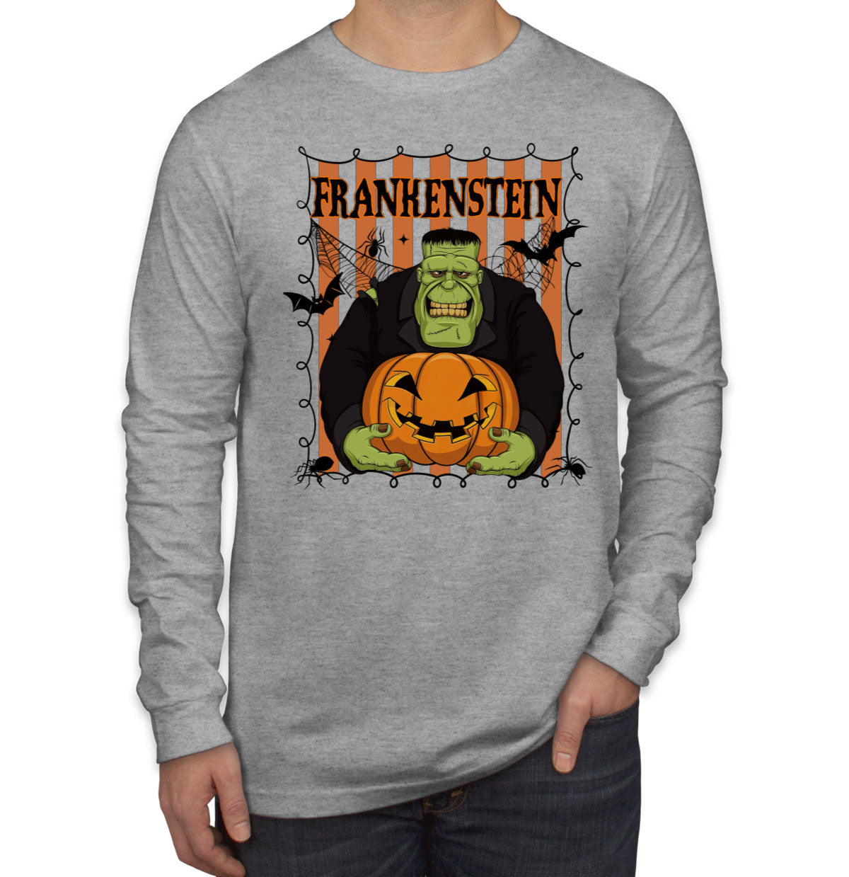 Frankenstein Horror Movie Character Halloween Men's Long Sleeve Shirt