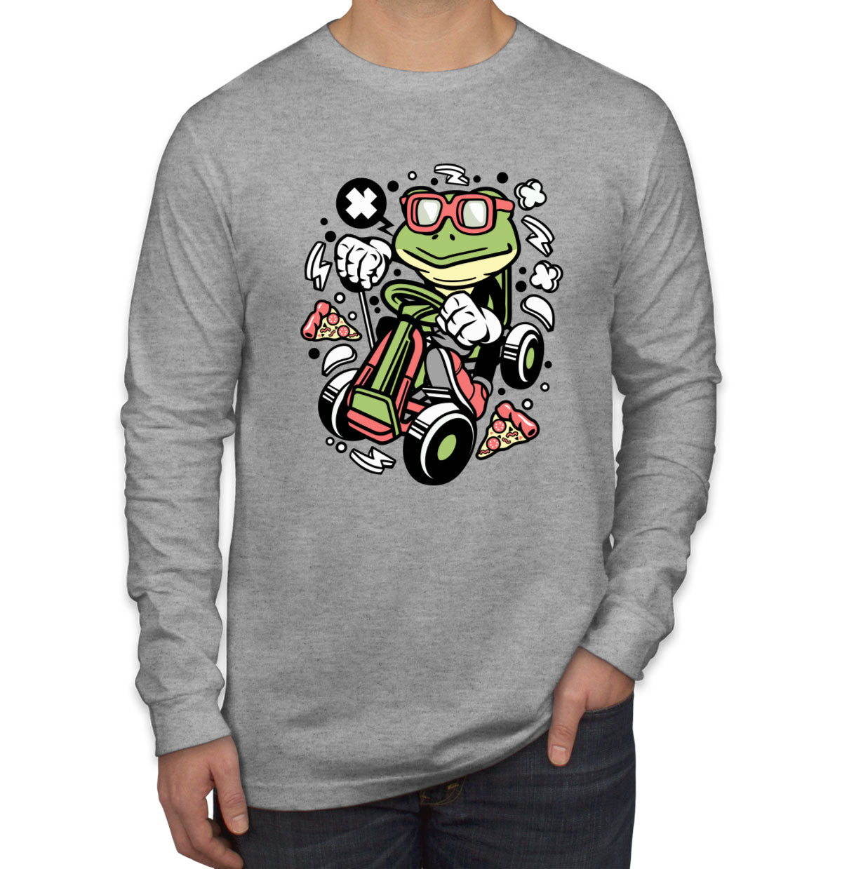 Frog GoKart Racer Men's Long Sleeve Shirt