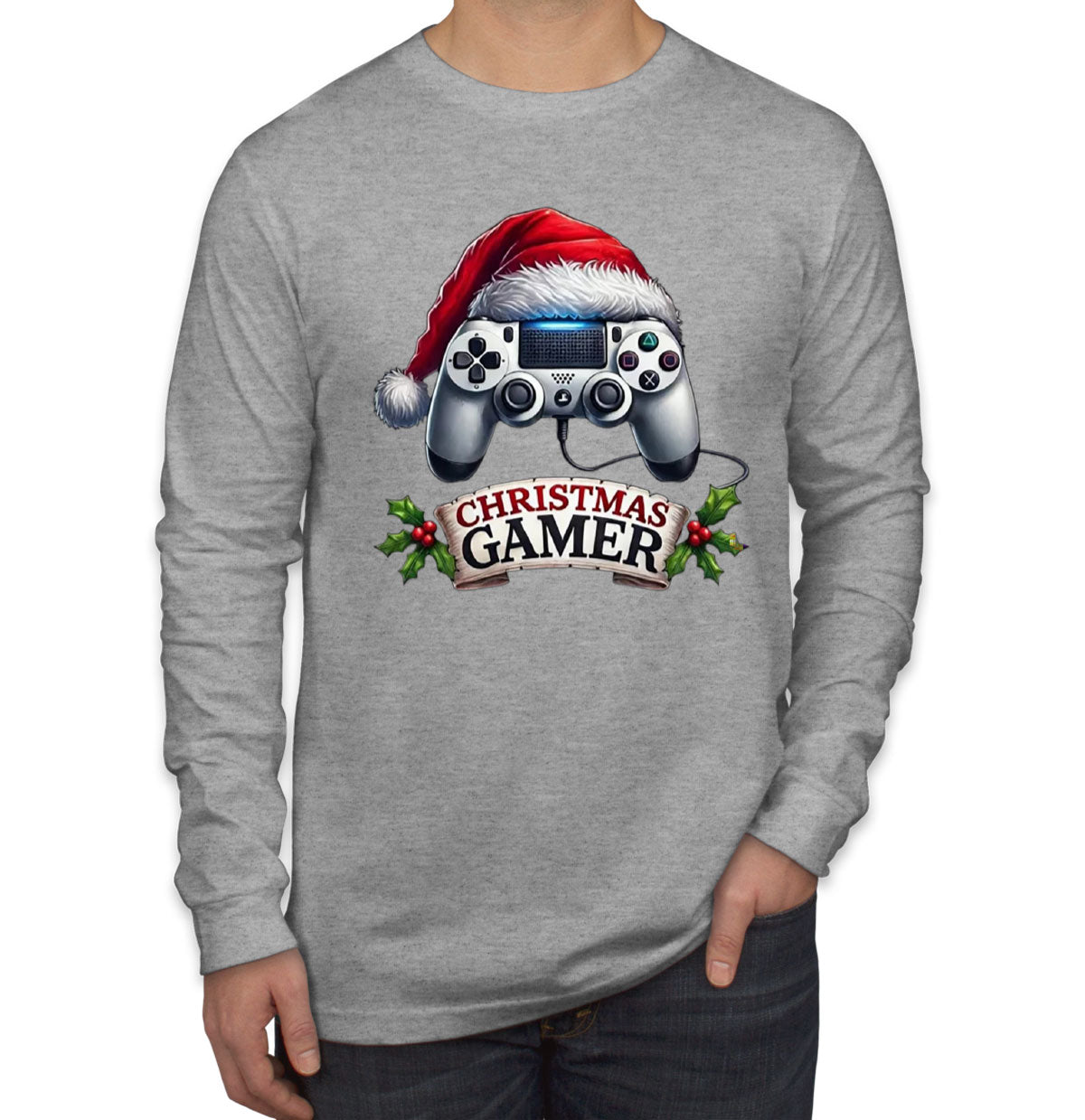 Christmas Gamer Men's Long Sleeve Shirt