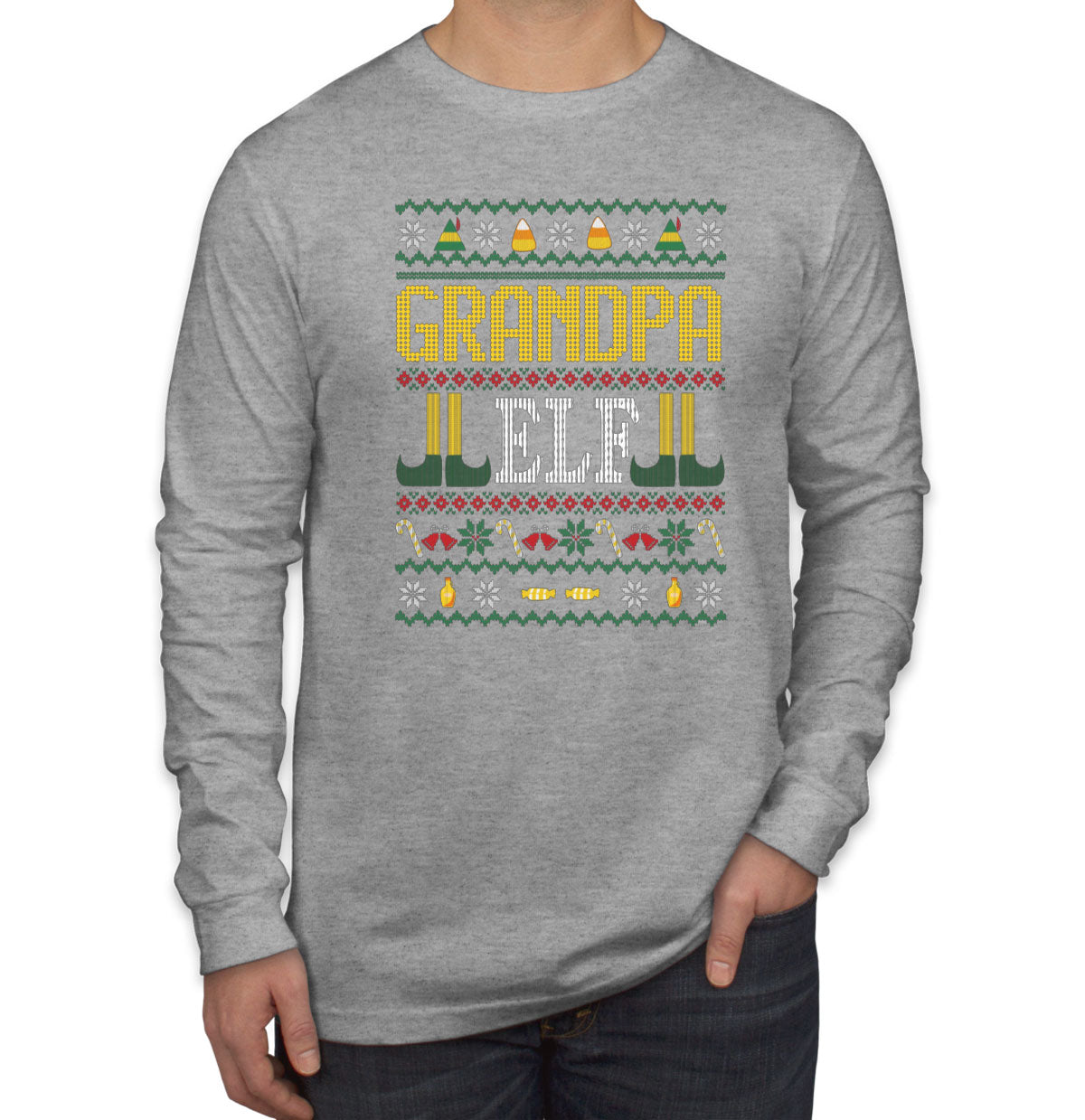 Grandpa Elf Men's Long Sleeve Shirt